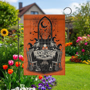 Witch Gathering Garden Flag | Halloween Witch Coven Yard Banner | Spooky Gothic Outdoor Decor | Vintage Witches House Flag