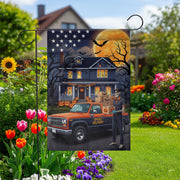 Spooky Delivery Halloween Garden Flag | Skeleton Delivery Driver Yard Banner | Funny Holiday House Outdoor Decor | Fall Porch Flag