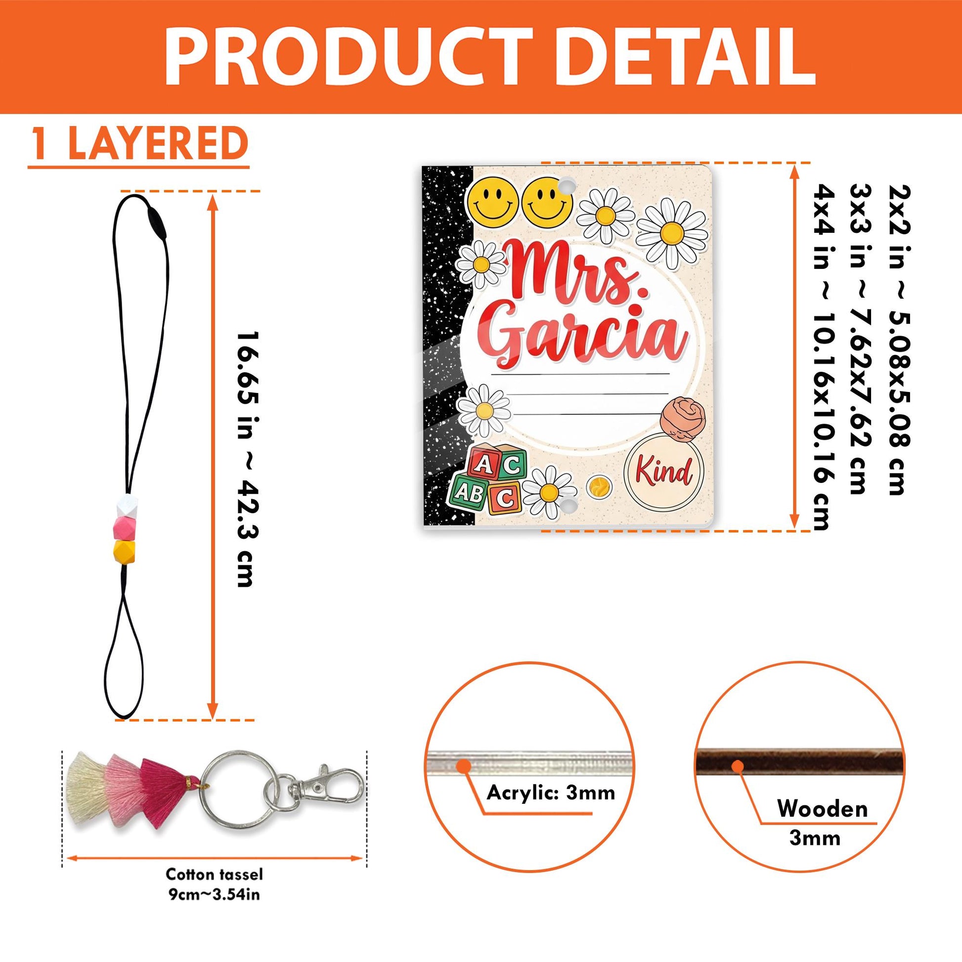 Teacher ID Badge with Beaded Lanyard, Personalized Teacher Name Tag, Cute Classroom Accessory, Back to School Gift for Educators, Lanyard