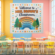 Personalized Teacher Tapestry, Custom Teacher You Are Welcome Banner, Classroom Tapestry Wall Decor, Back To School, Teacher Appreciation
