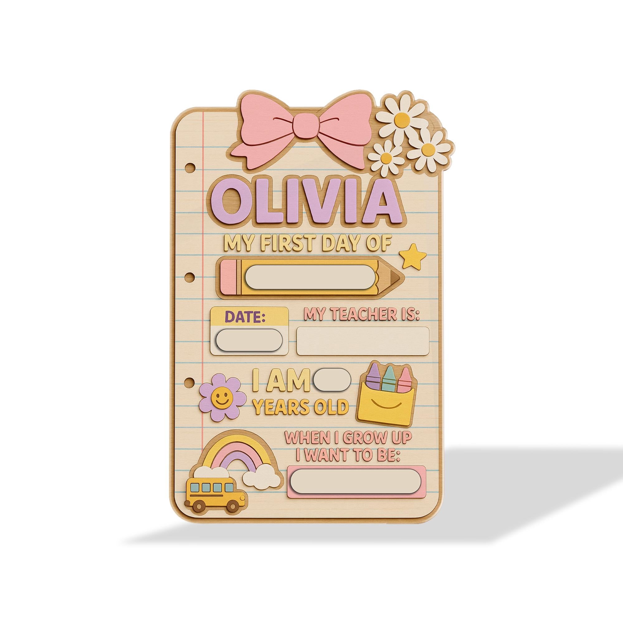 Reusable First Day of School Sign, Personalized Back to School Board for Kids, Custom Fillable Chalkboard, Photo Prop for Students