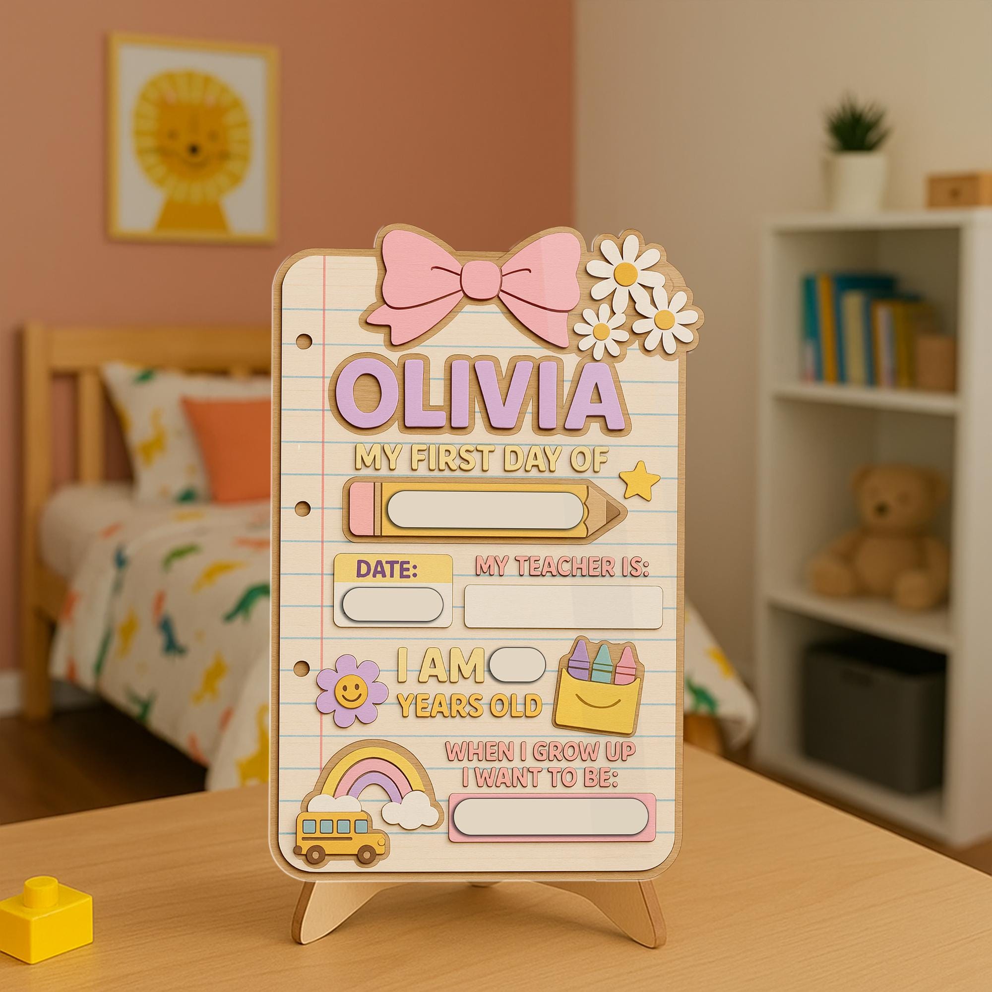 Reusable First Day of School Sign, Personalized Back to School Board for Kids, Custom Fillable Chalkboard, Photo Prop for Students