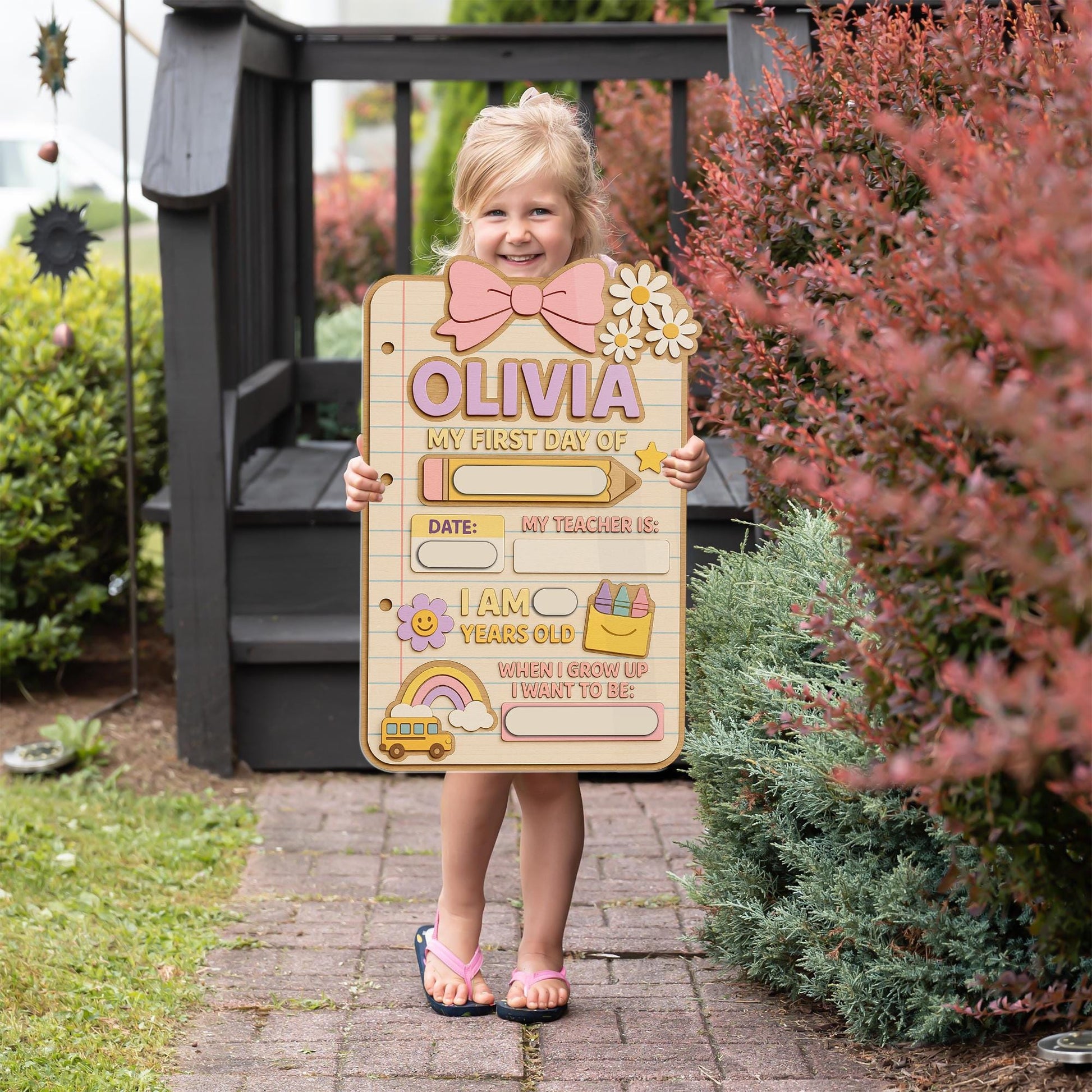 Reusable First Day of School Sign, Personalized Back to School Board for Kids, Custom Fillable Chalkboard, Photo Prop for Students