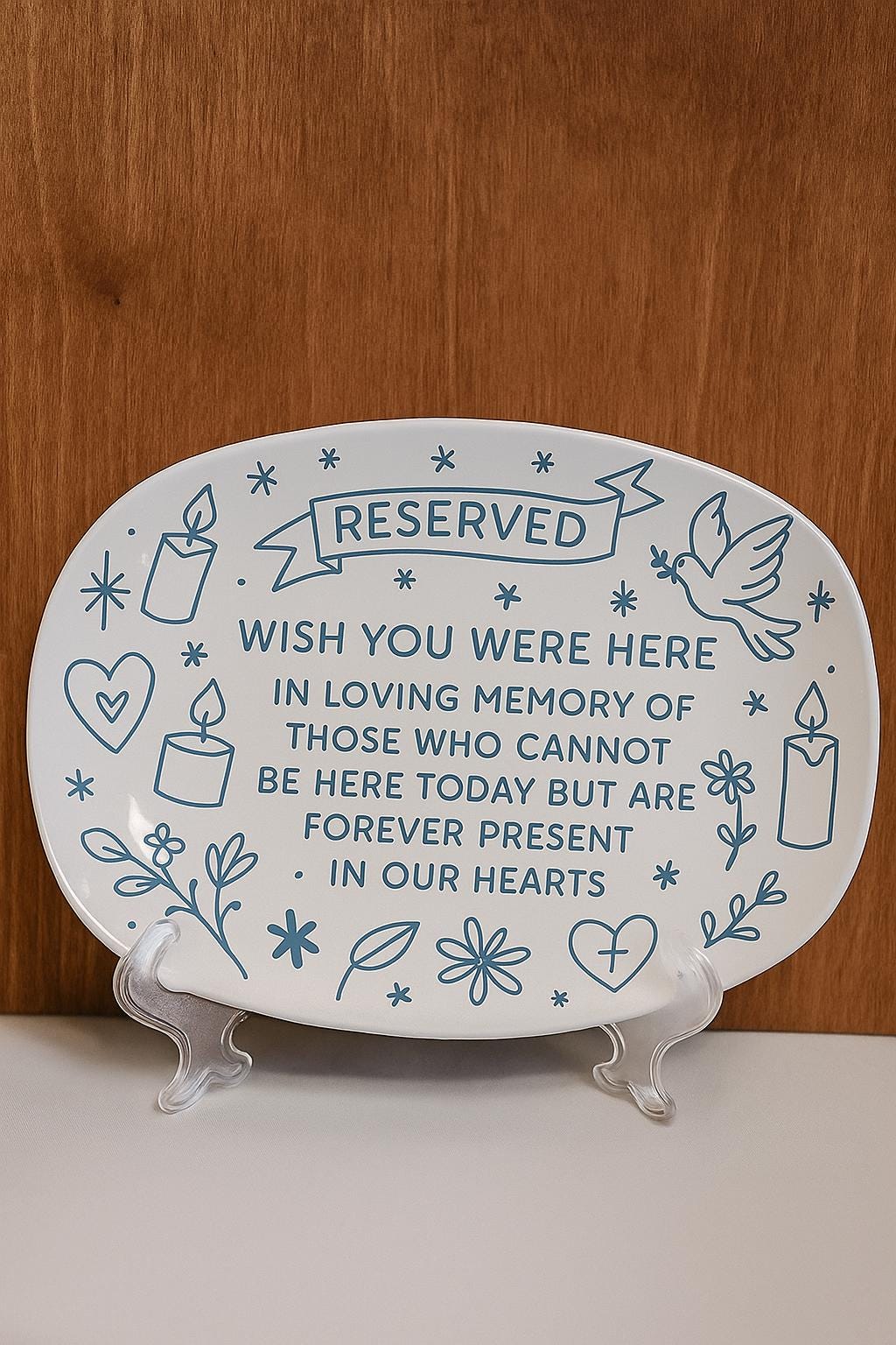 Reserved Wedding Memorial Platter Sign, Wedding Decor, Wedding Platter In Memory Of Loved Ones, Custom Memorial Wedding Reserved Platter