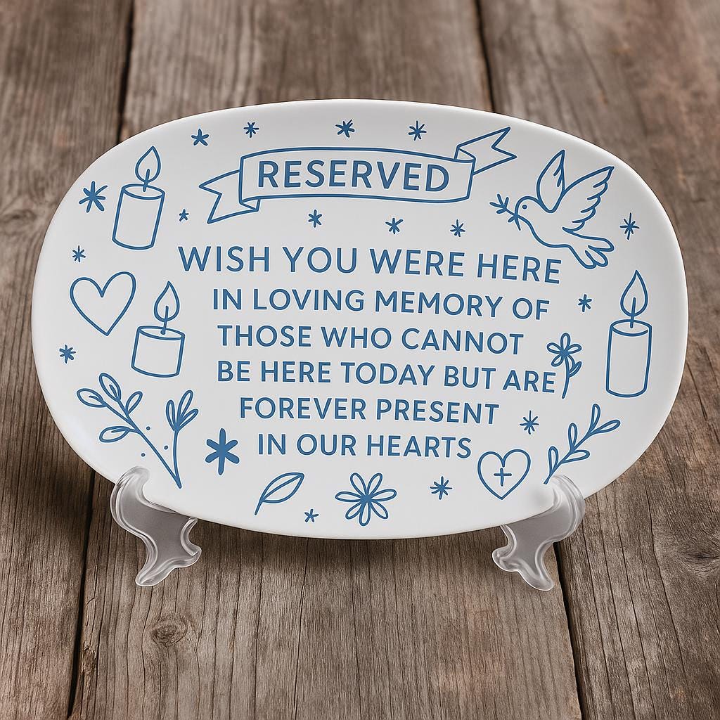 Reserved Wedding Memorial Platter Sign, Wedding Decor, Wedding Platter In Memory Of Loved Ones, Custom Memorial Wedding Reserved Platter