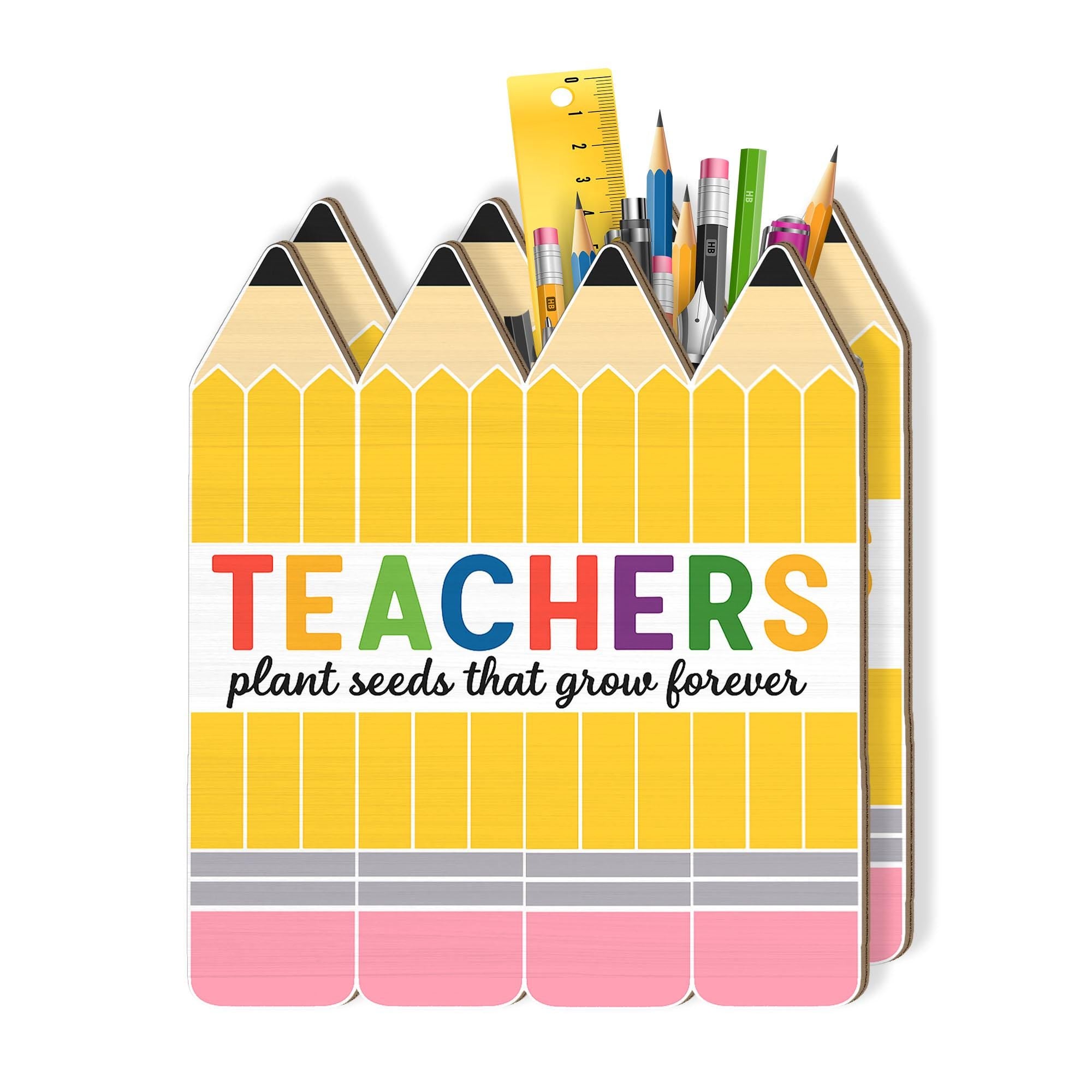 Teachers Plant Seeds That Grow Forever Pen Holder, Pencil Themed Desk Organizer, Teacher Appreciation Gift, Classroom Supply Cup
