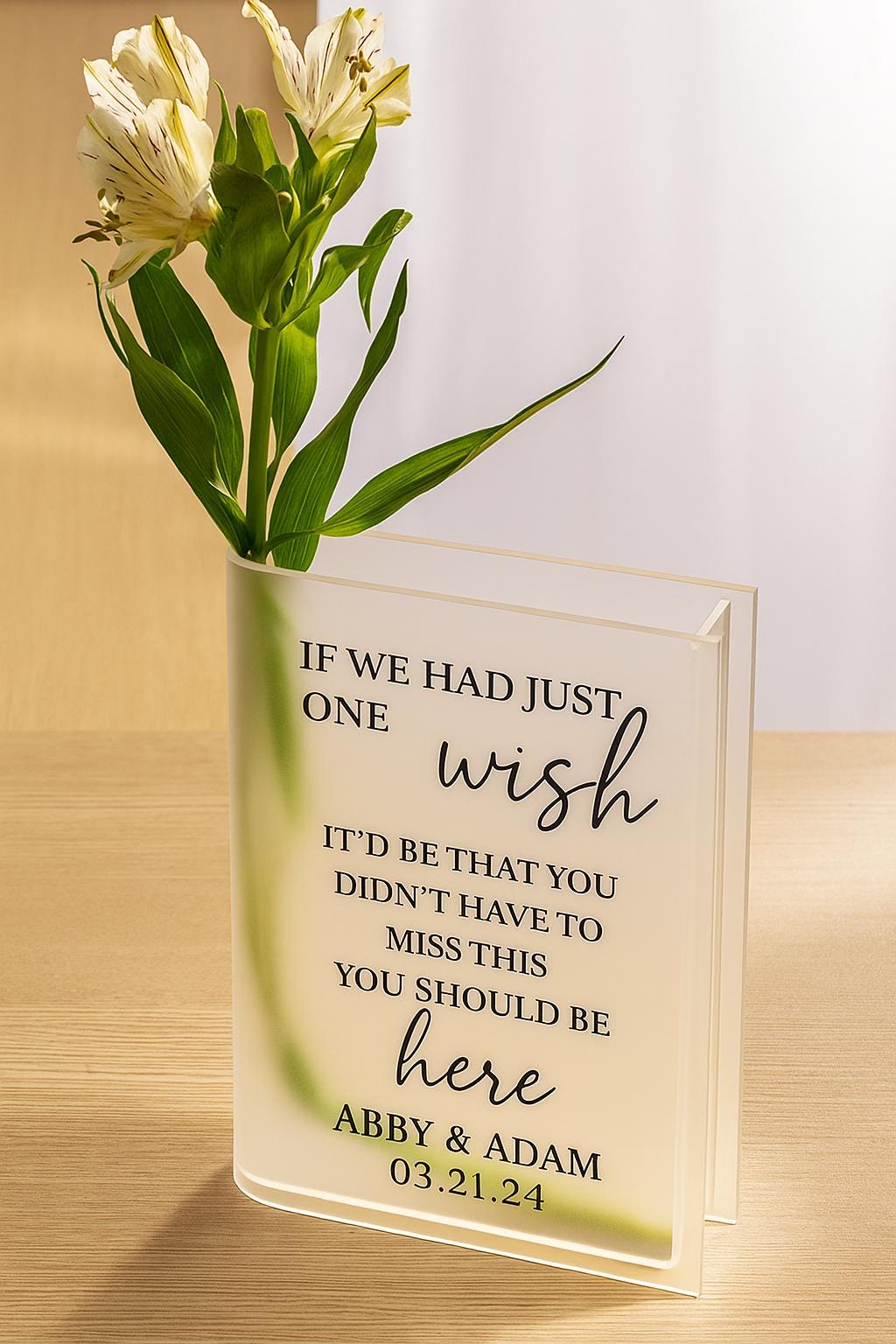 Reserved Memorial Vase for Wedding, In Loving Memory of Loved One, Custom Name & Role, Personalized Memorial Vase Plaque, Reserved Seat