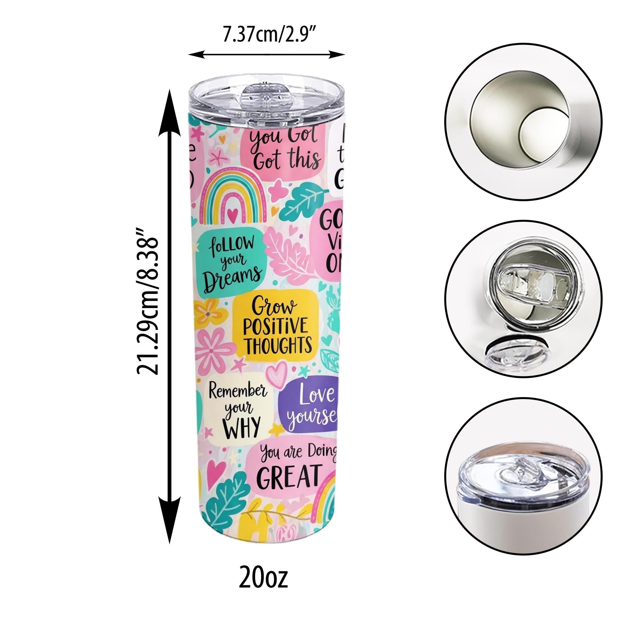 Teacher Daily Reminder Tumbler 20oz, Inspirational Quote Travel Mug, Positive Vibes Cup, Motivational Gift for Teachers