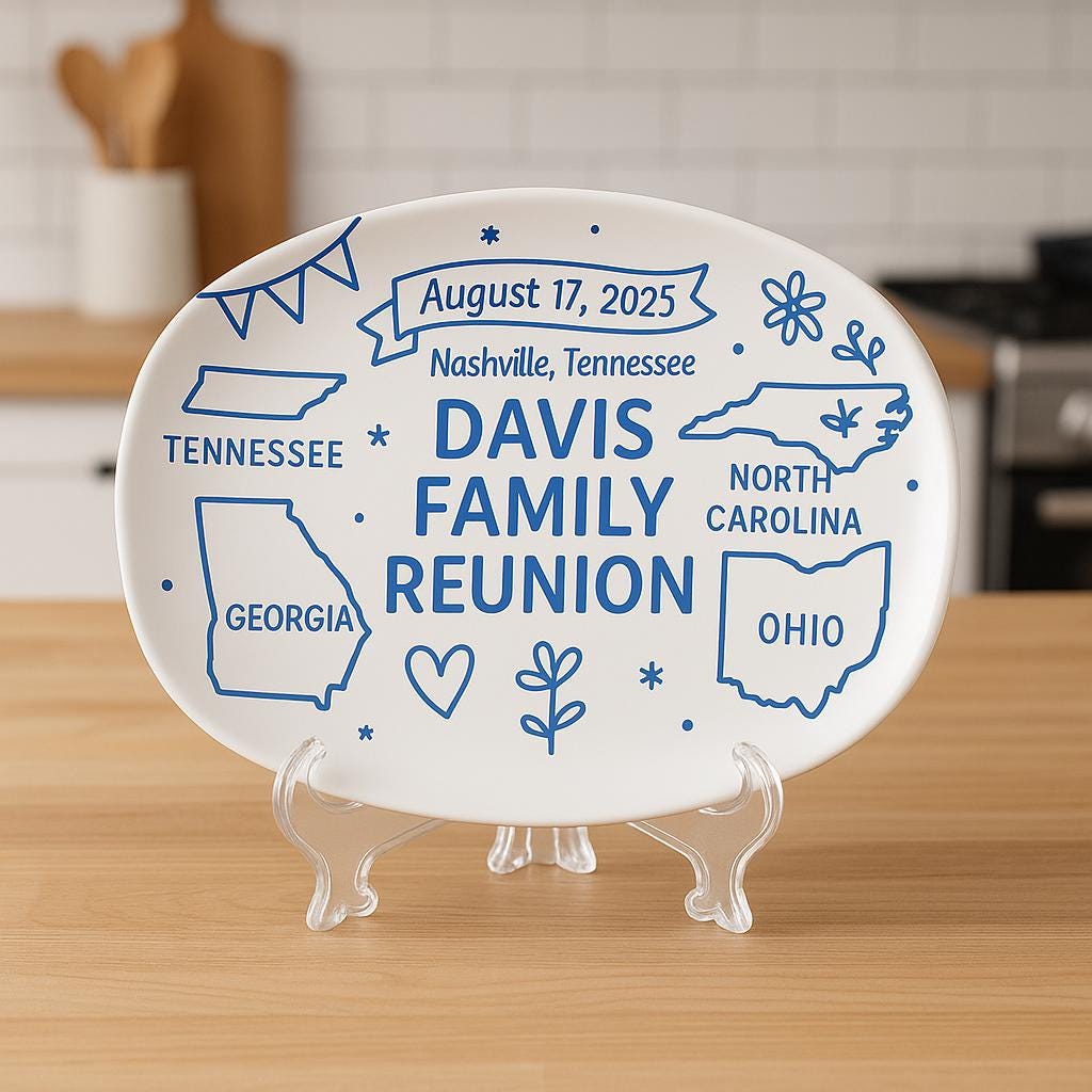 Personalized Family Reunion Platter Decor, Family Name Platter for Special Gatherings, Thoughtful Family Gift,  Family Reunion Platter Decor