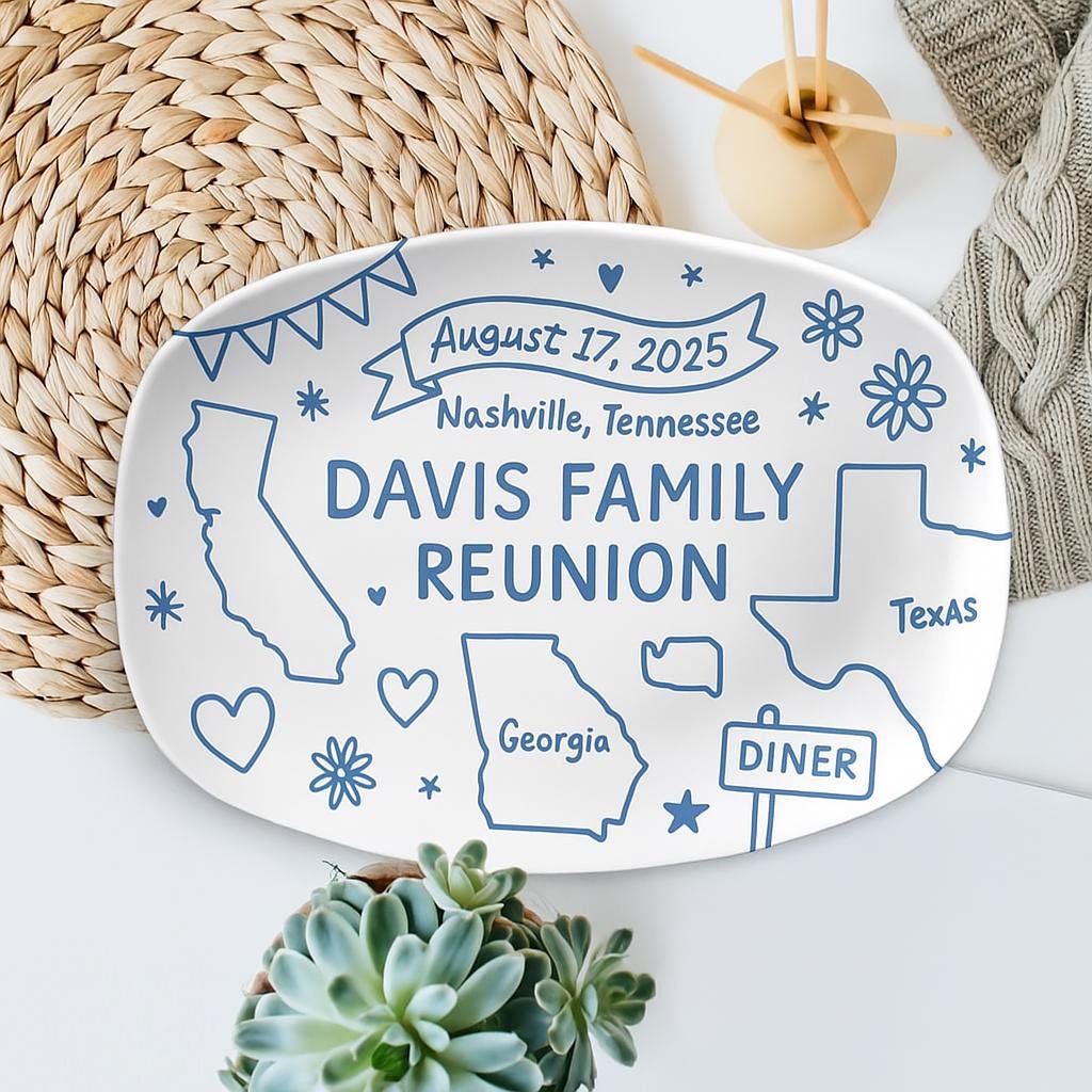 Personalized Family Reunion Platter Decor, Family Name Platter for Special Gatherings, Thoughtful Family Gift,  Family Reunion Platter Decor