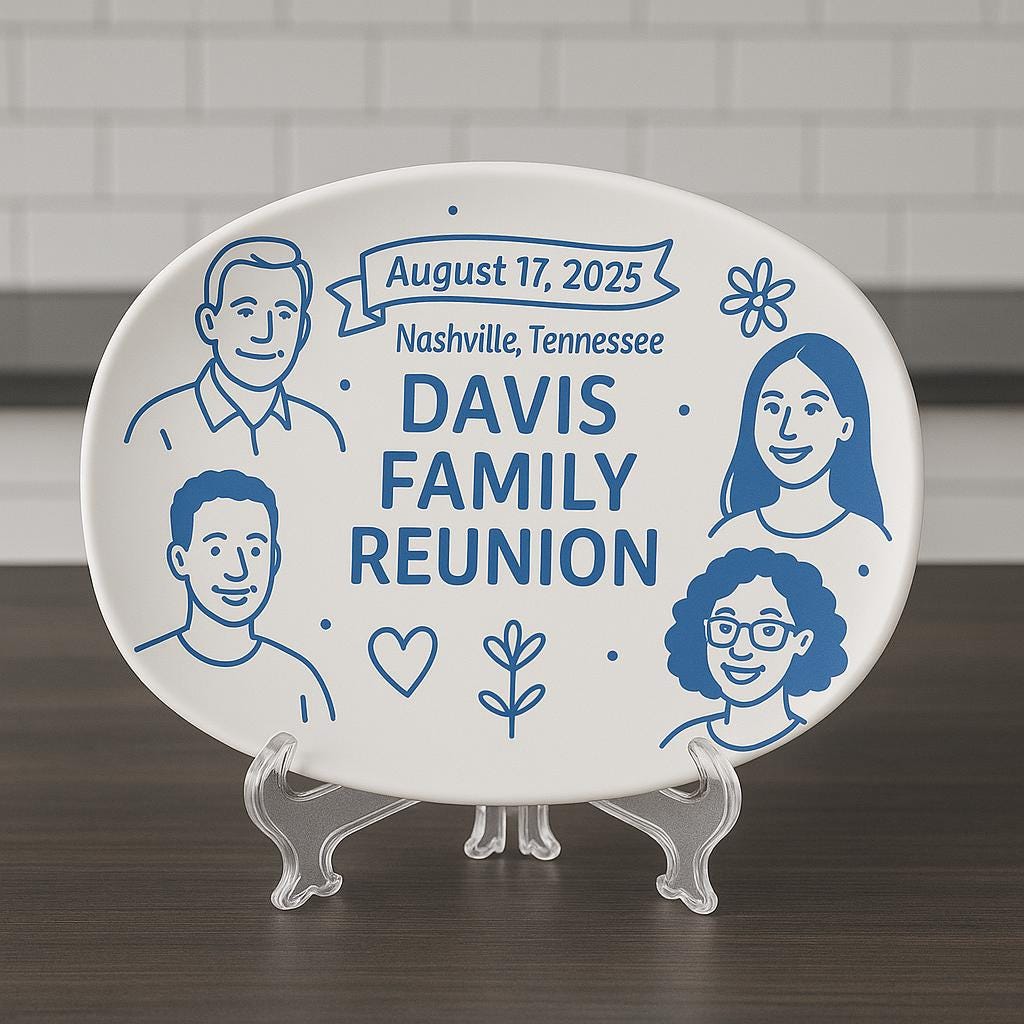 Personalized Family Reunion Platter Decor, Family Name Platter for Special Gatherings, Thoughtful Family Gift,  Family Reunion Platter Decor