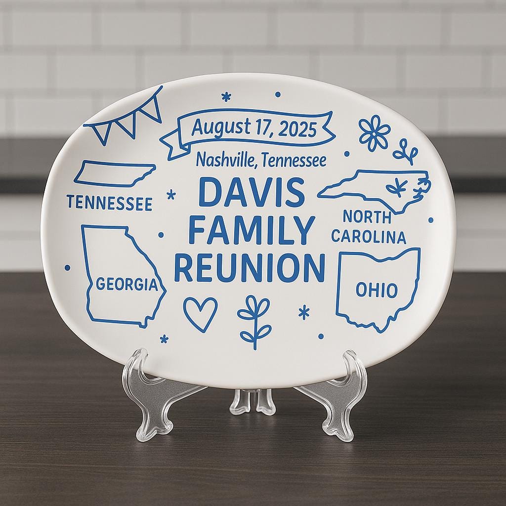 Personalized Family Reunion Platter Decor, Family Name Platter for Special Gatherings, Thoughtful Family Gift,  Family Reunion Platter Decor