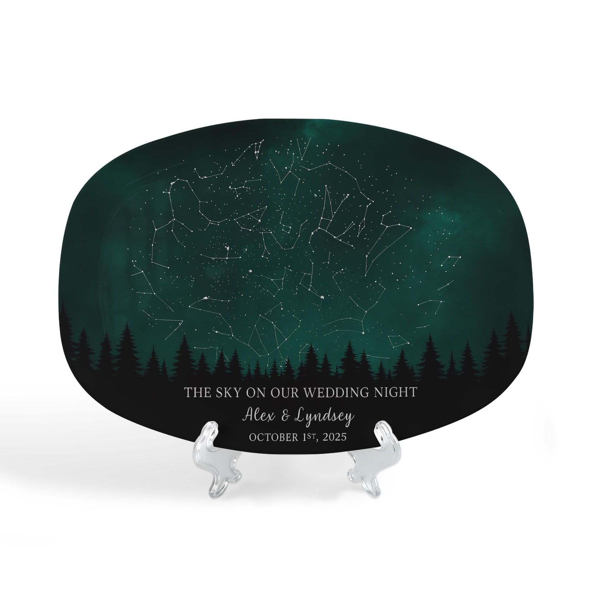 Custom Star Map Wedding Platter, Personalized Night Sky Anniversary Gift, Celestial Couple Keepsake Plate, Romantic Wedding Date DECOR ONLY