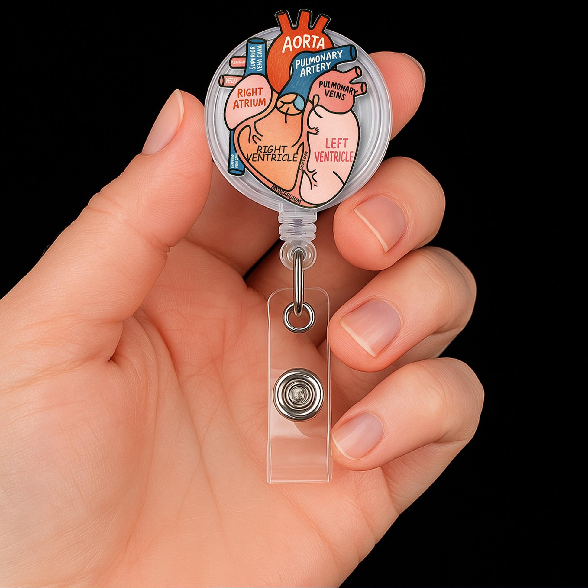 Anatomical Heart Badge Reel, Medical ID Holder, Cute Nurse RN Clip, Hospital Lanyard, Cardiology Student Gift, Doctor Accessory