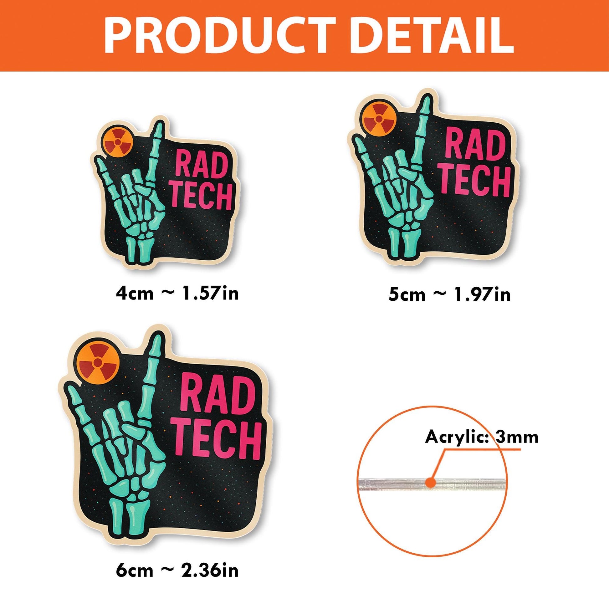 Rad Tech Badge Reel, Xray Tech ID Holder, Radiology Skeleton Clip, Funny Medical Badge, Radiologic Tech Gift, RT Badge Accessory