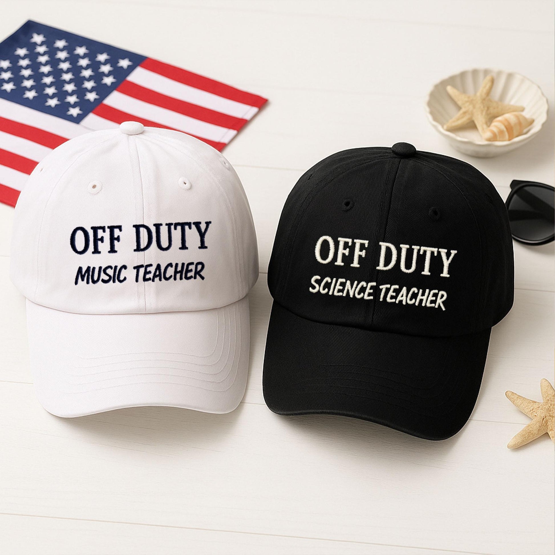 Off Duty Maths Teacher Embroidery Hat, Funny Summer Teacher Cap, End of School Year Gift, Educator Vacation Hat, Math Teacher Beach Hat