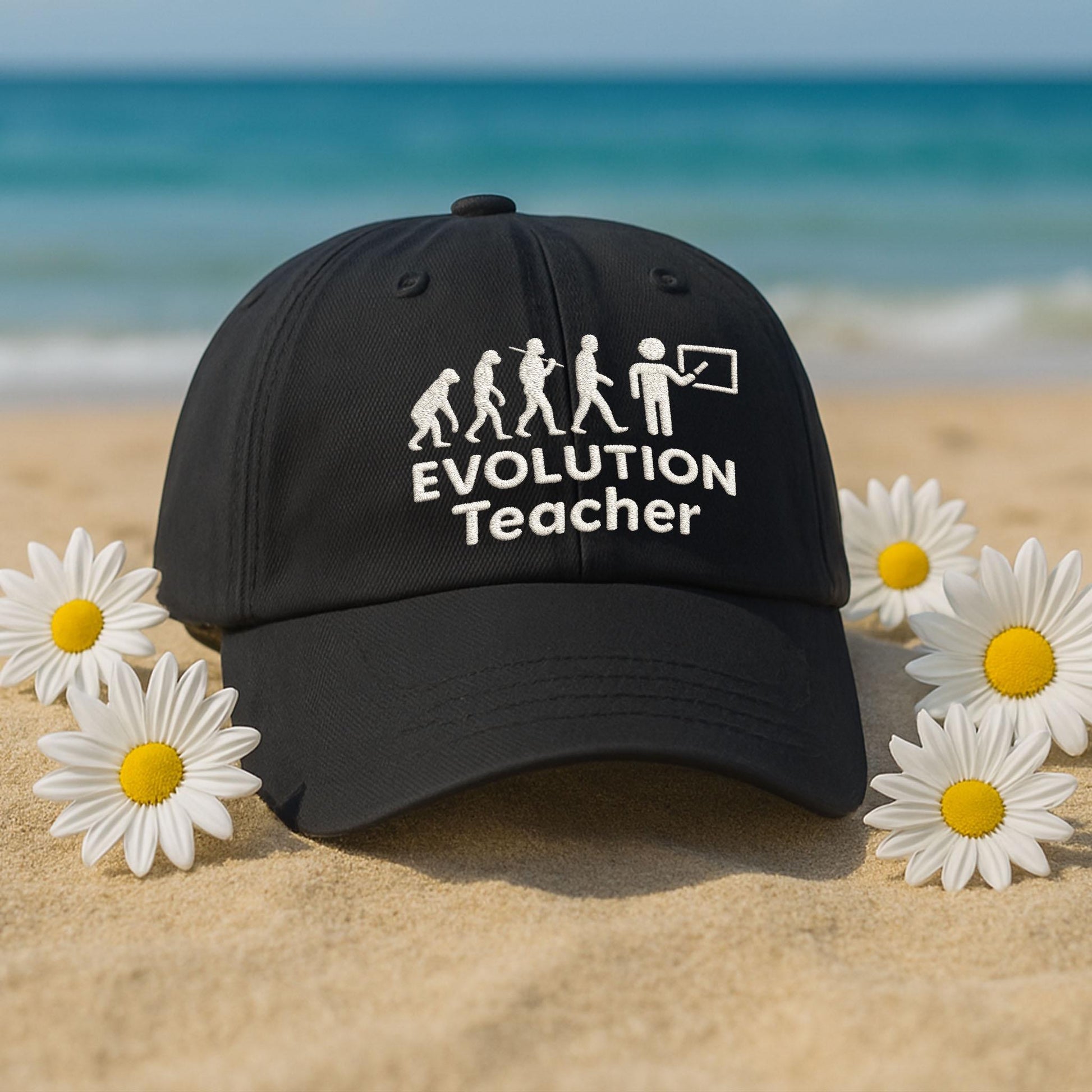Evolution Teacher Hat, Embroidered Science Cap, Funny Biology Gift, STEM Educator Hat, High School Teacher Apparel, Nerdy Teacher Cap