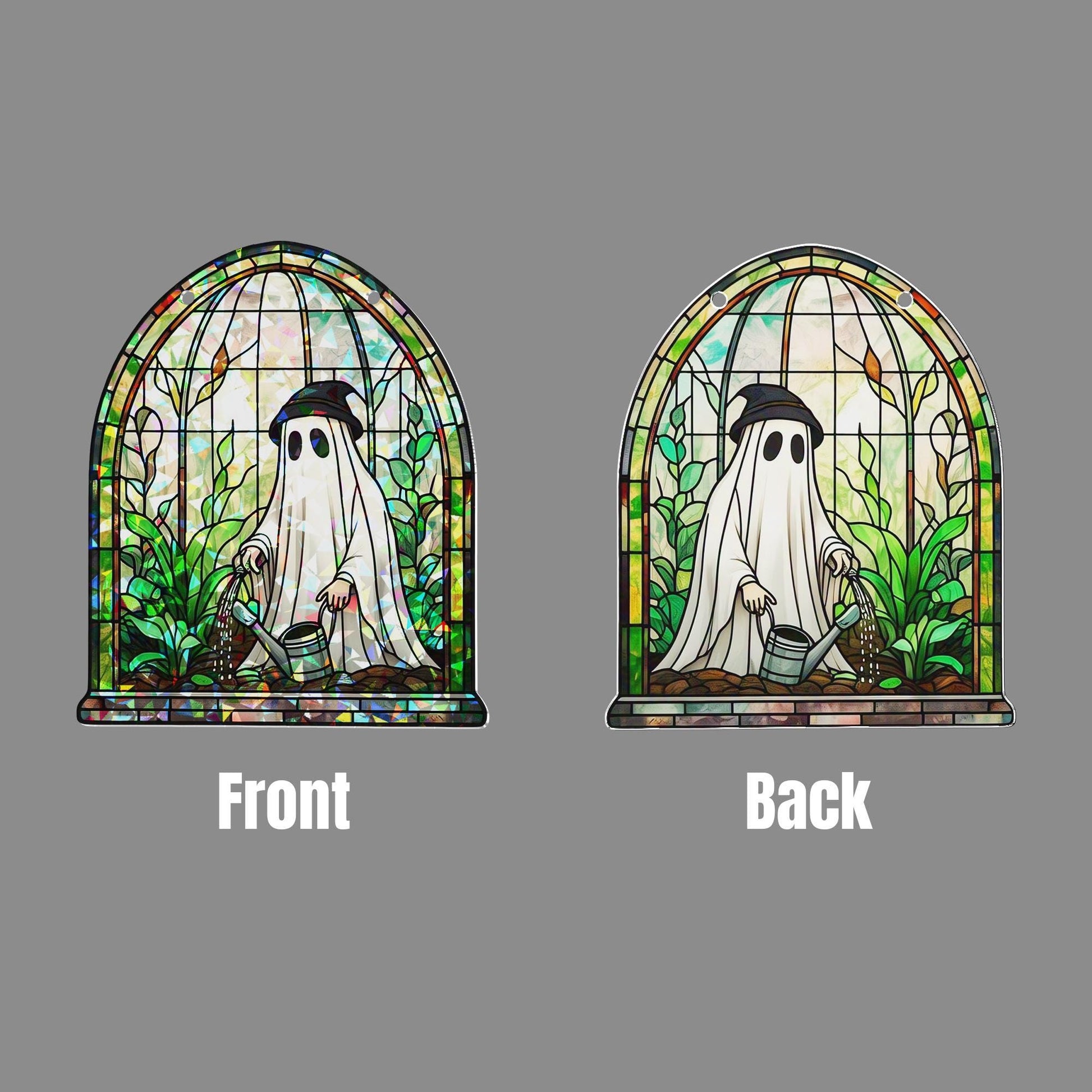 Cute Ghost Greenhouse Suncatcher Ornament, Halloween Ghost Acrylic Window Hangings, Plant Lovers Gift, Halloween Home Decor, Gift For Mom