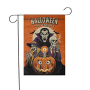 Funny Halloween Garden Flag, Spooky Pumpkin Witch Vampire Skeleton Yard Decor, Halloween All Year Outdoor Decoration