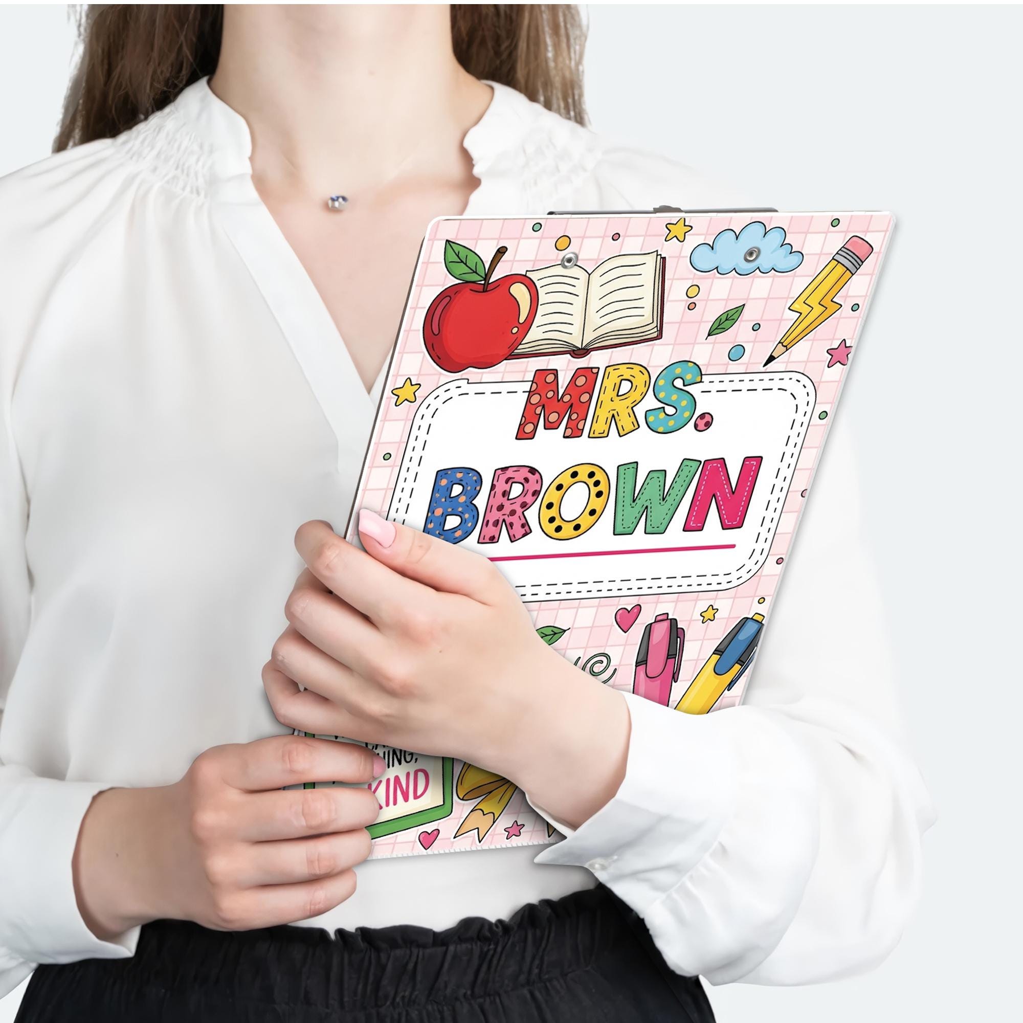 Be Kind Teacher Clipboard, Custom Name Clipboard, Cute Classroom Gift, Colorful School Supplies for Educators, Back To School Gift