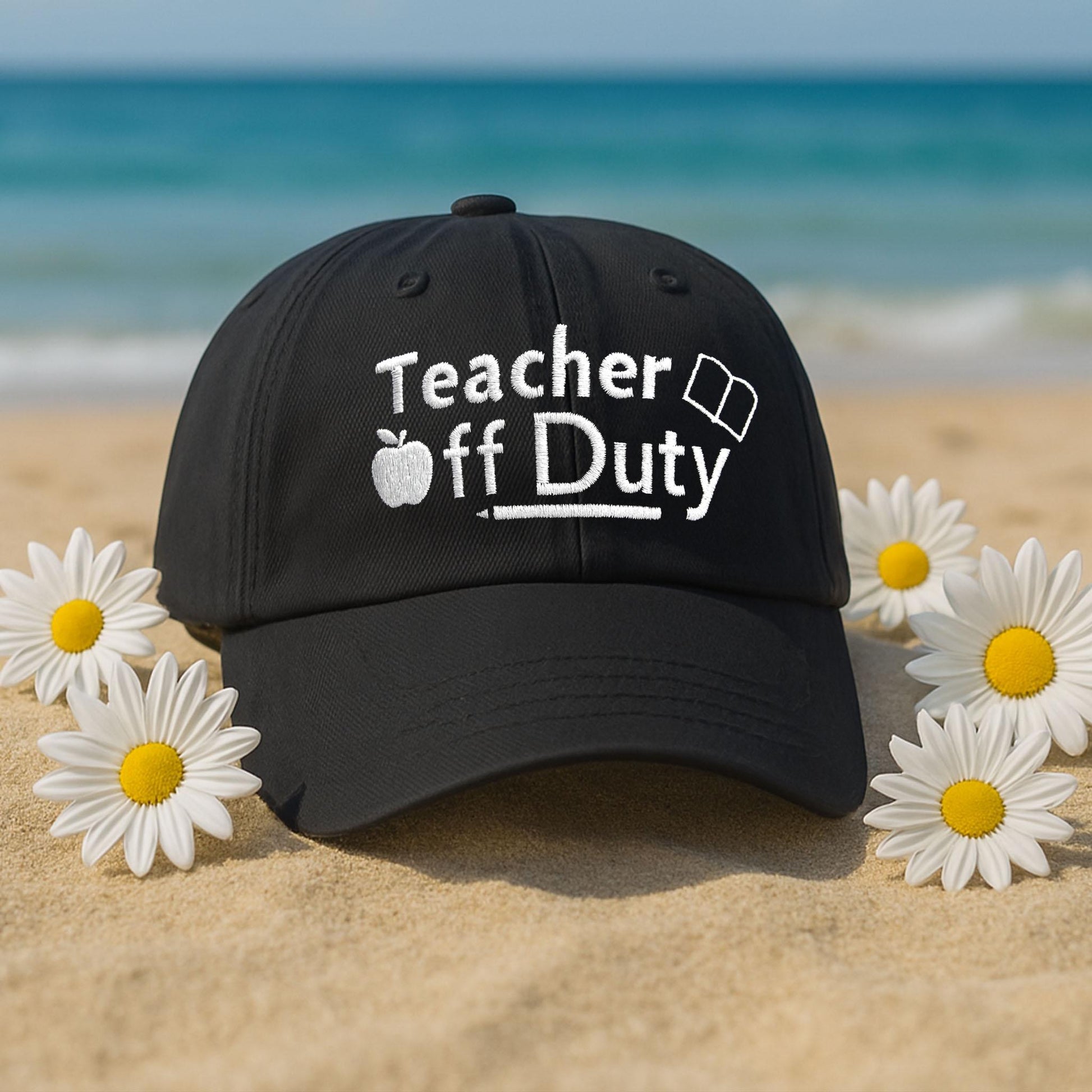 Teacher Off Duty Hat, Funny Teacher Summer Hat, Embroidered Cap, Teacher Vacation Hat, End of Year Teacher Gift, Relaxed Teacher Cap