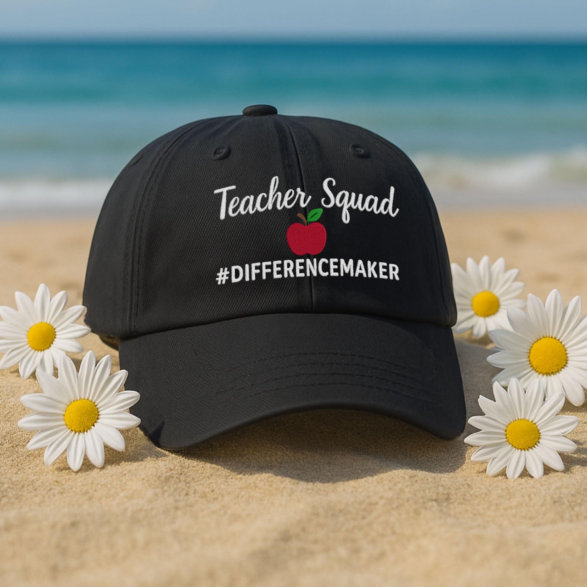 Teacher Squad Hat, Difference Maker Teacher Cap, Embroidered Apple Hat, Black Teacher Gift, Team Teacher Hat, Appreciation Gift