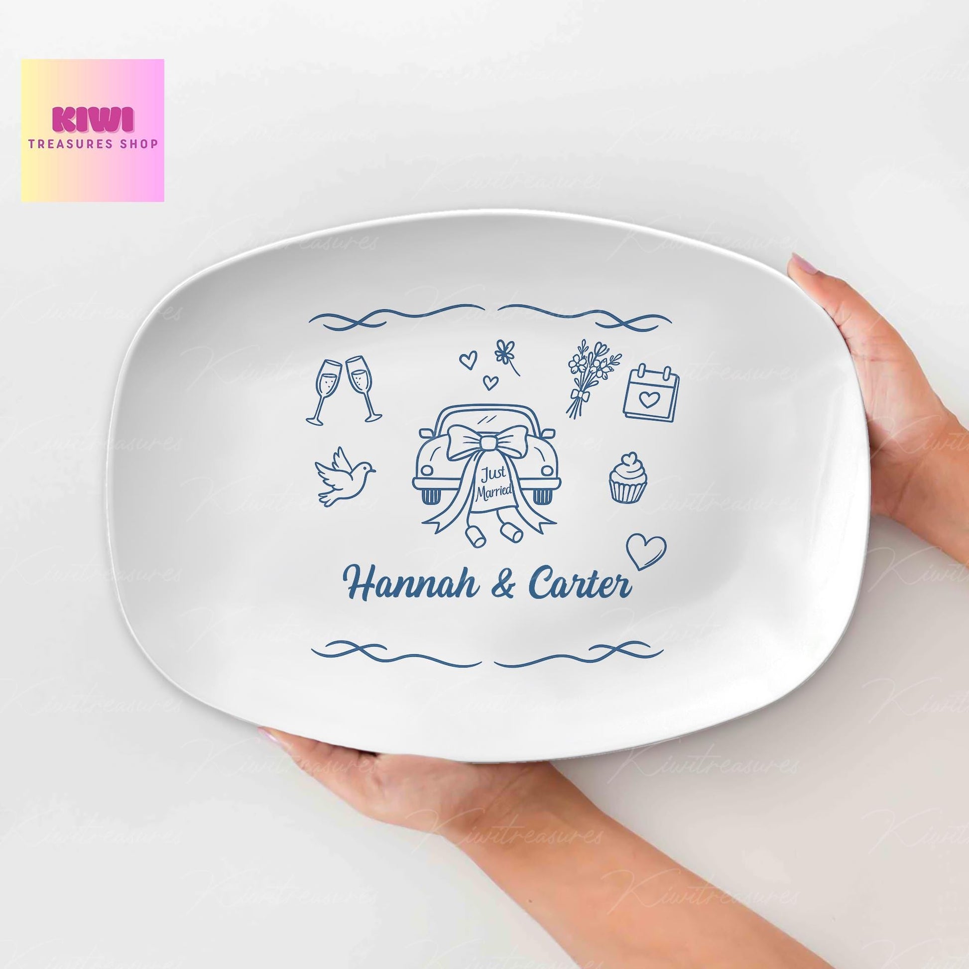 Custom Wedding Platter, Personalized Just Married Plate with Names & Date, Engagement Gift, Bridal Shower Keepsake, Newlywed DECOR ONLY