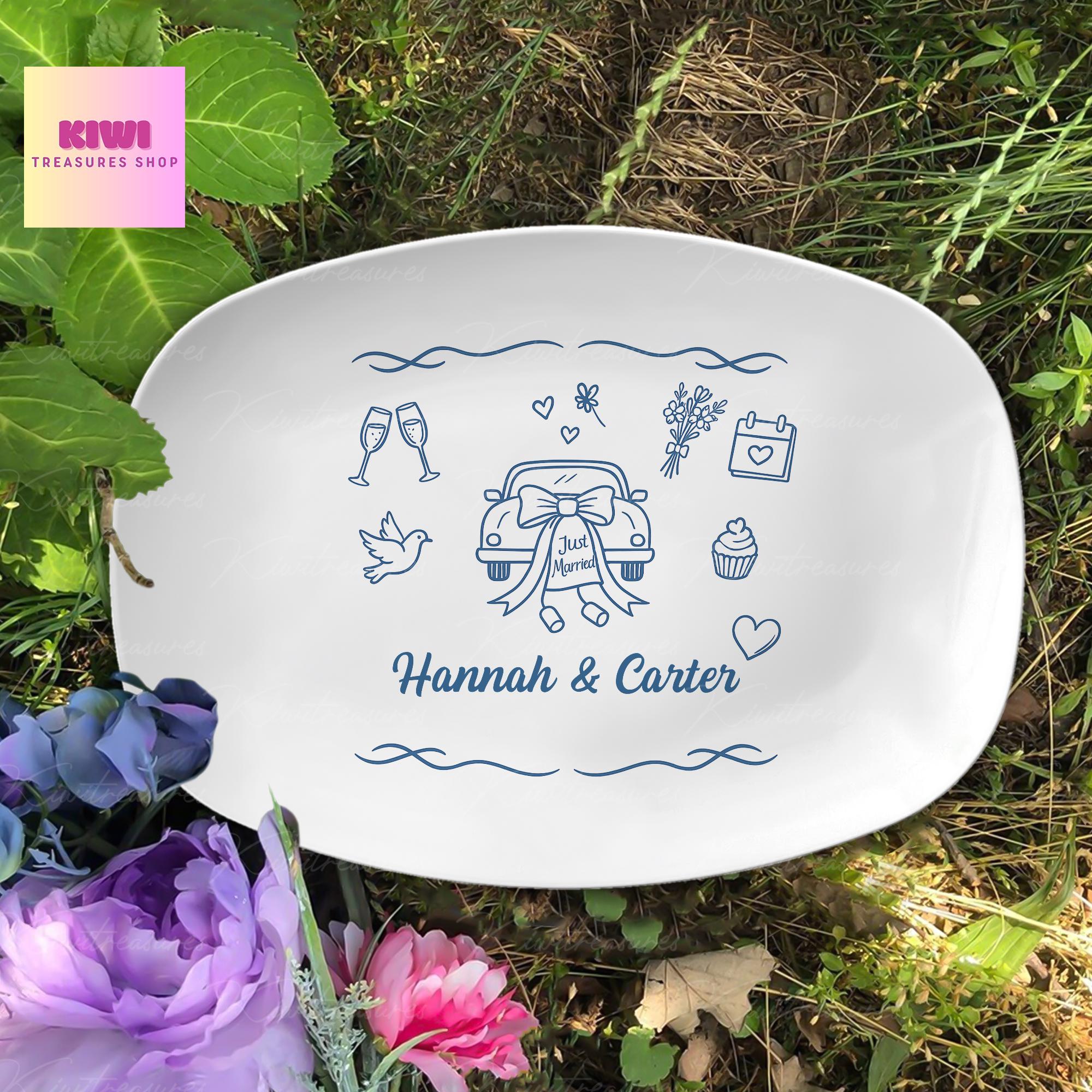 Custom Wedding Platter, Personalized Just Married Plate with Names & Date, Engagement Gift, Bridal Shower Keepsake, Newlywed DECOR ONLY