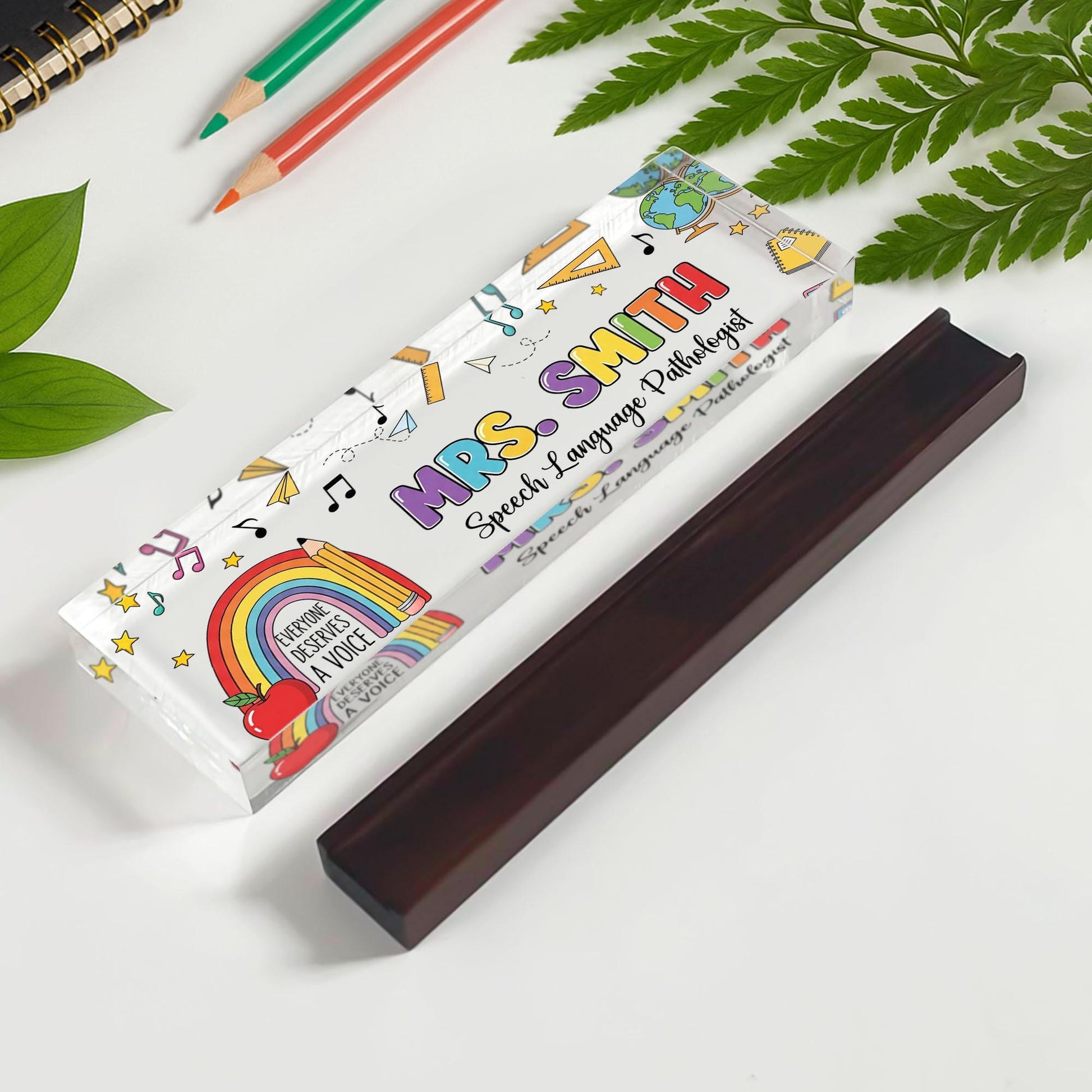 School Psychologist Desk Name Sign, Personalized Office Decor, Inclusive Name Plate, Custom Counselor Gift, Everyone is Welcome Sign