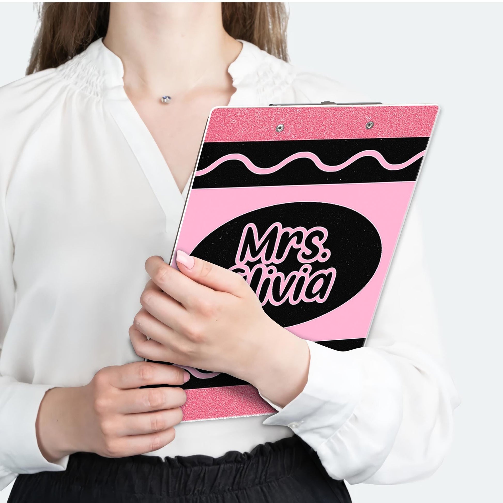 Personalized Teacher Clipboard, Custom Name Clipboard, Glitter Clipboard for Women, Cute Office Supplies, Teacher Appreciation Gift