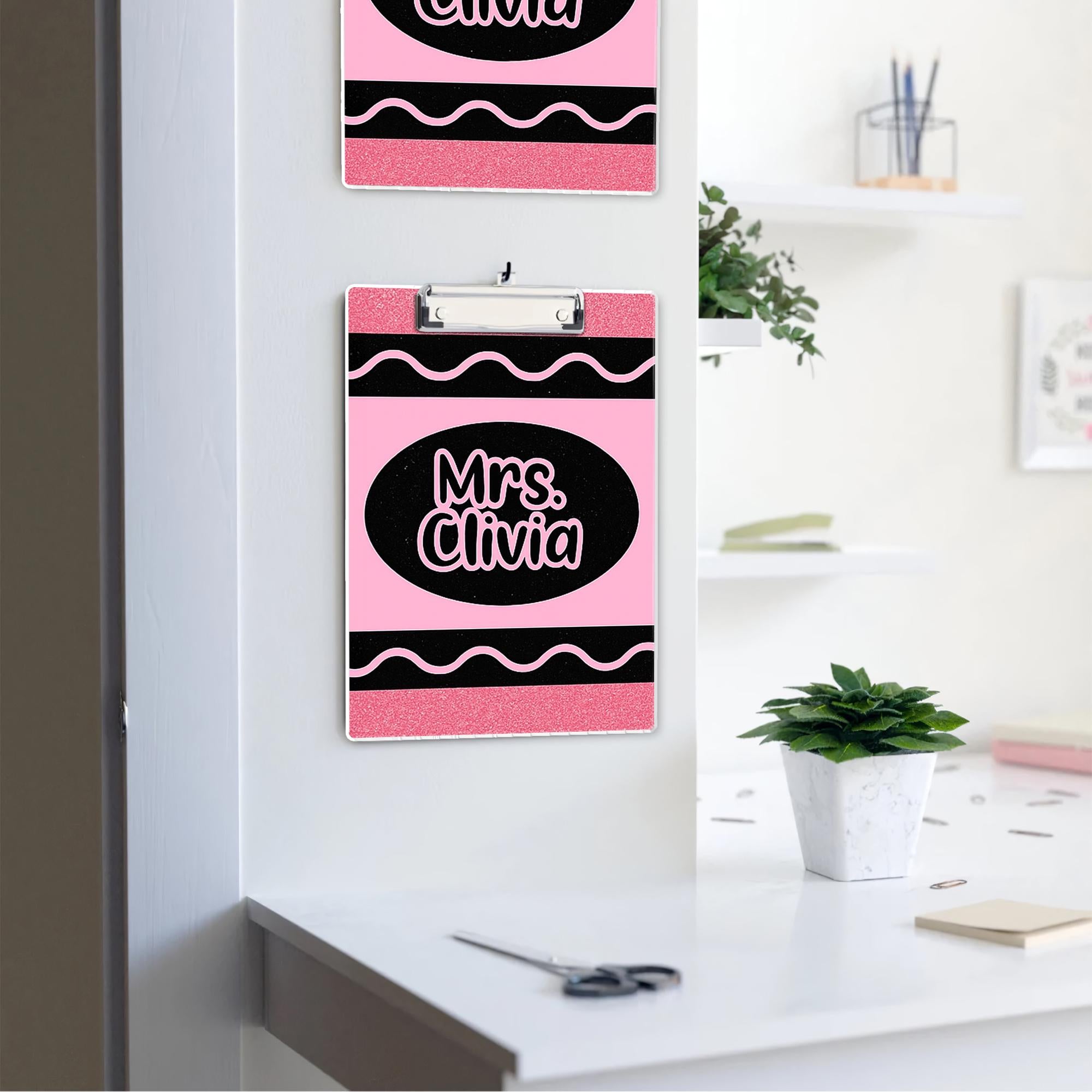 Personalized Teacher Clipboard, Custom Name Clipboard, Glitter Clipboard for Women, Cute Office Supplies, Teacher Appreciation Gift