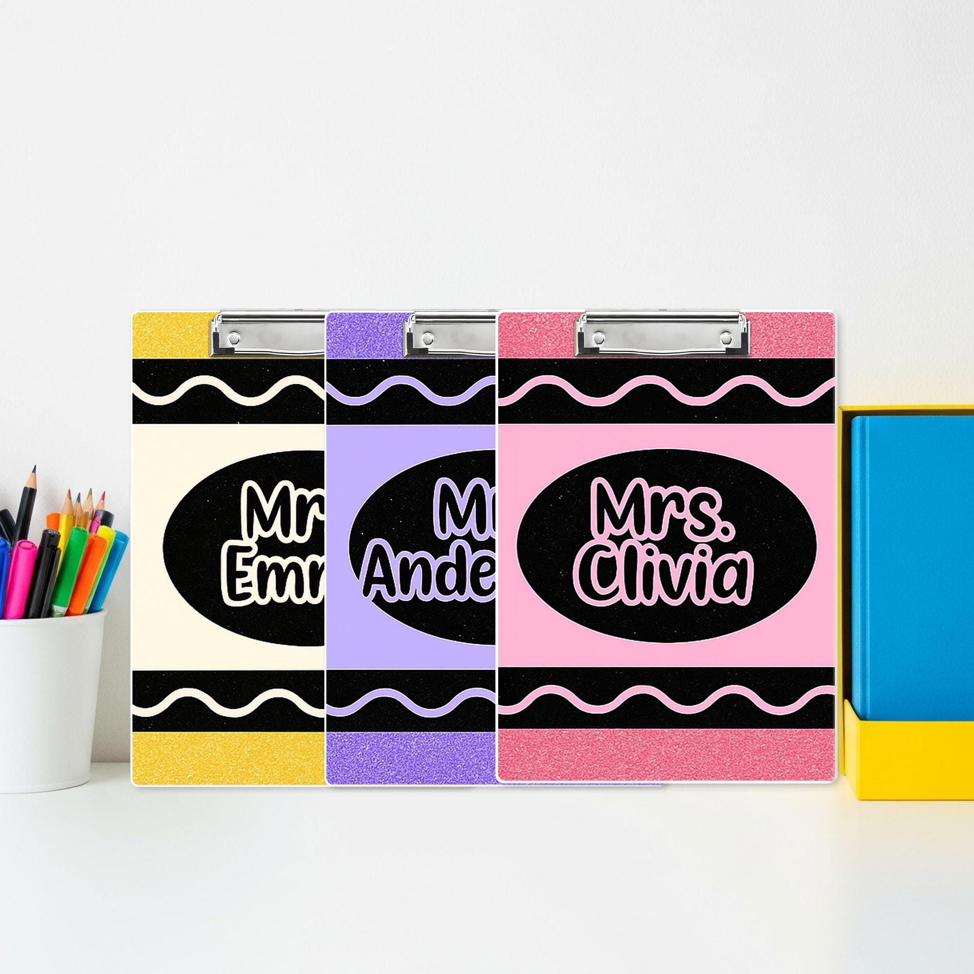 Personalized Teacher Clipboard, Custom Name Clipboard, Glitter Clipboard for Women, Cute Office Supplies, Teacher Appreciation Gift