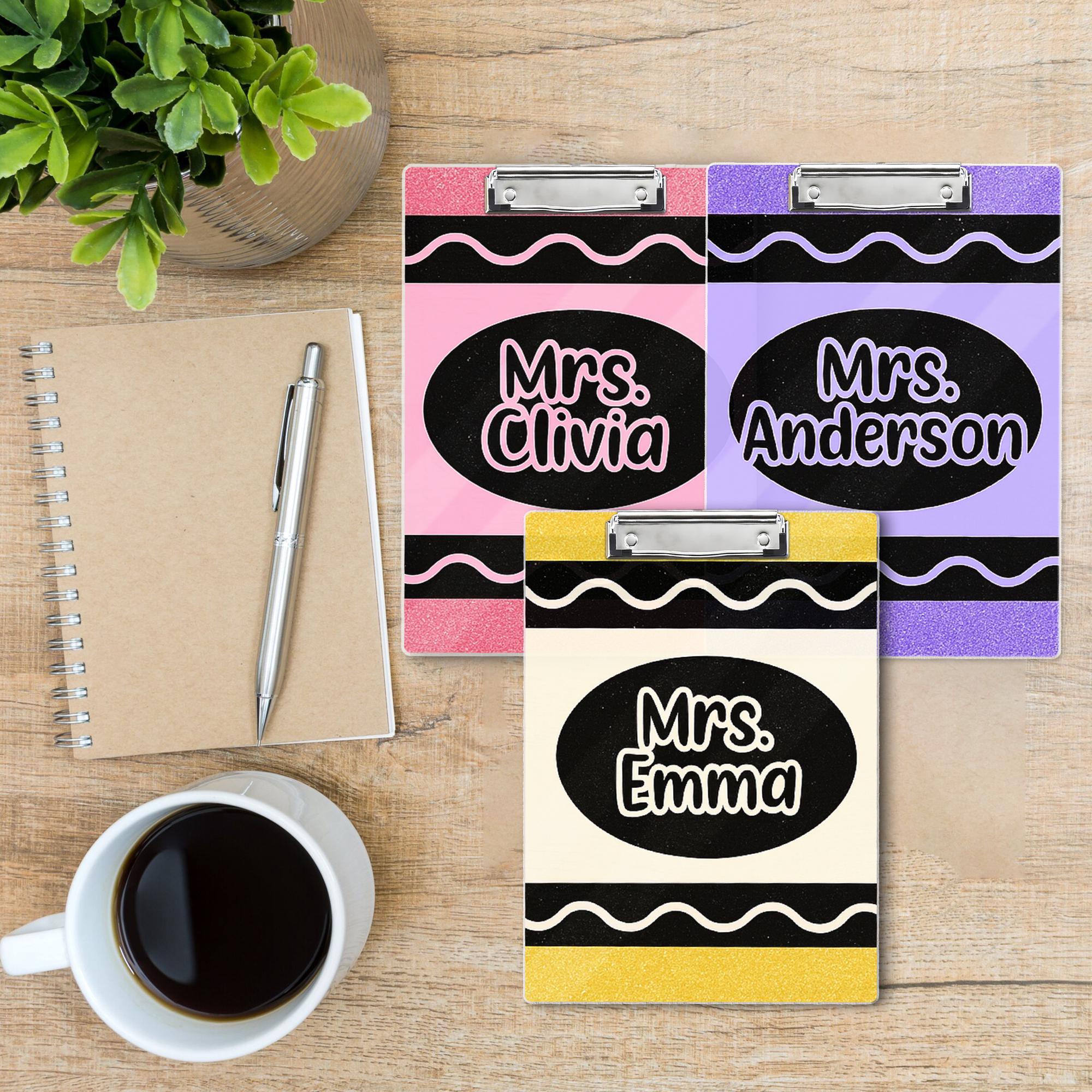 Personalized Teacher Clipboard, Custom Name Clipboard, Glitter Clipboard for Women, Cute Office Supplies, Teacher Appreciation Gift