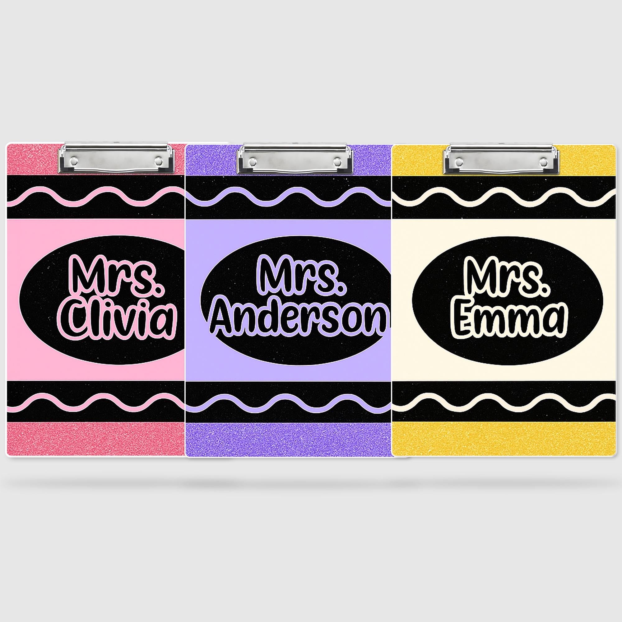 Personalized Teacher Clipboard, Custom Name Clipboard, Glitter Clipboard for Women, Cute Office Supplies, Teacher Appreciation Gift