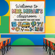 Welcome to Classroom Banner, Teacher Tapestry, Back to School Decor, Classroom Wall Sign, Teacher Appreciation Gift
