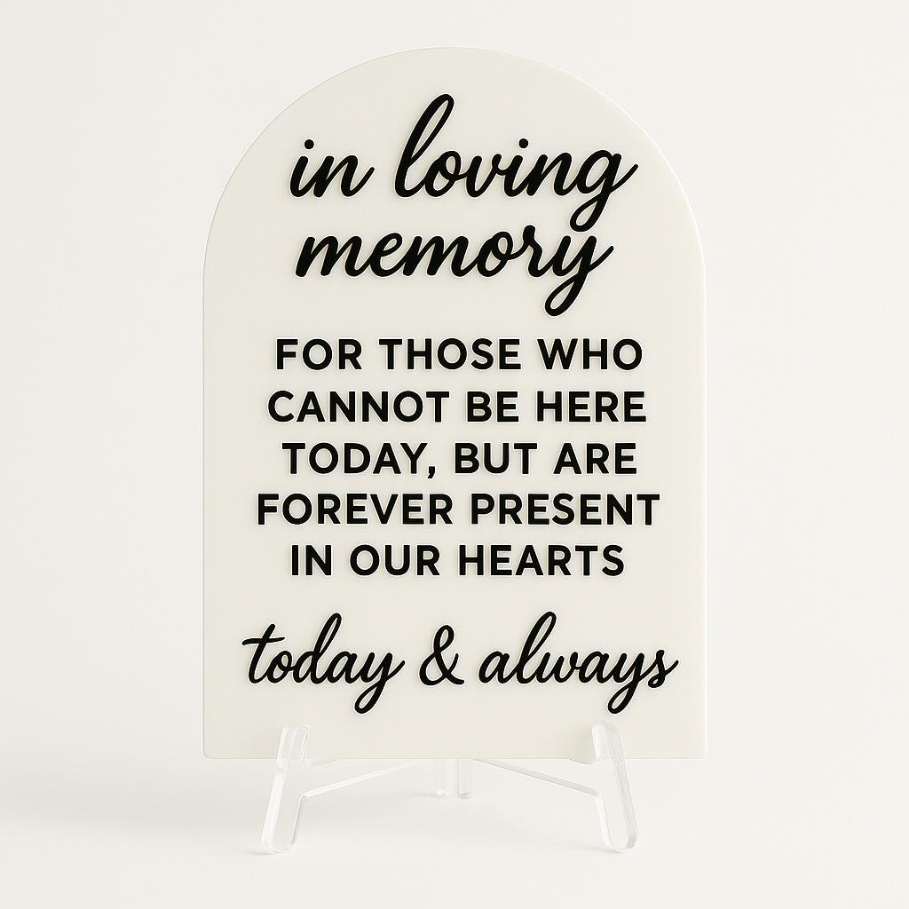 In Loving Memory Wedding Sign, Memorial Table Decor, Remembrance Sign, 2 Layer Wooden Sign, Wedding Memorial Keepsake