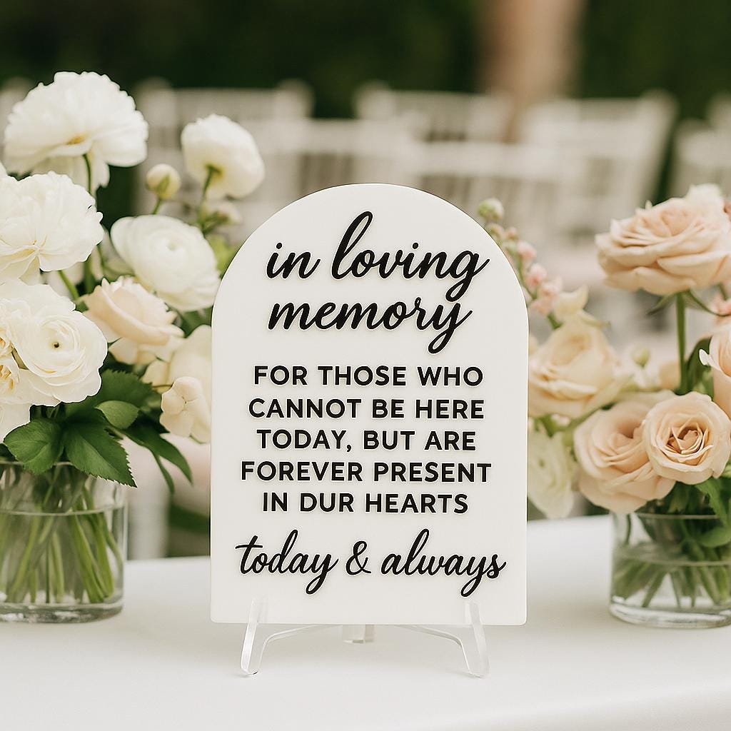 In Loving Memory Wedding Sign, Memorial Table Decor, Remembrance Sign, 2 Layer Wooden Sign, Wedding Memorial Keepsake