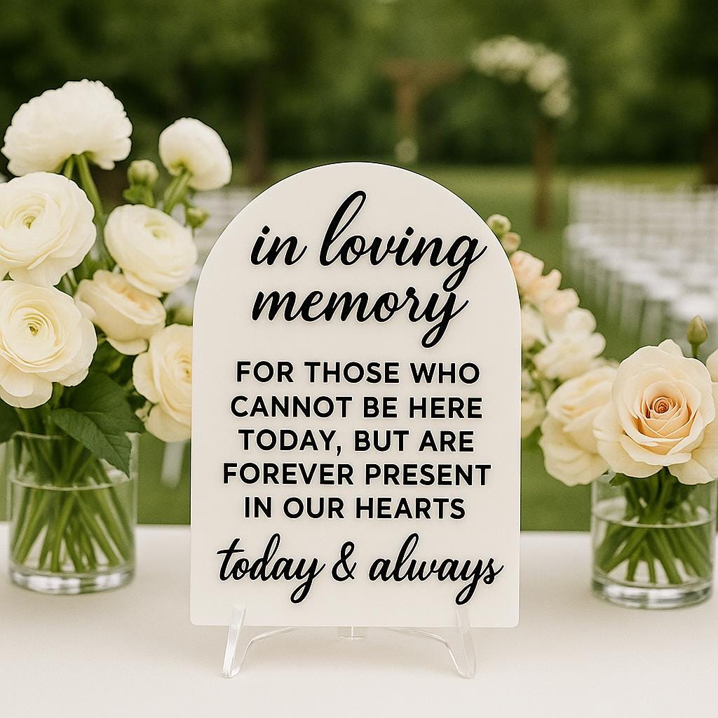 In Loving Memory Wedding Sign, Memorial Table Decor, Remembrance Sign, 2 Layer Wooden Sign, Wedding Memorial Keepsake
