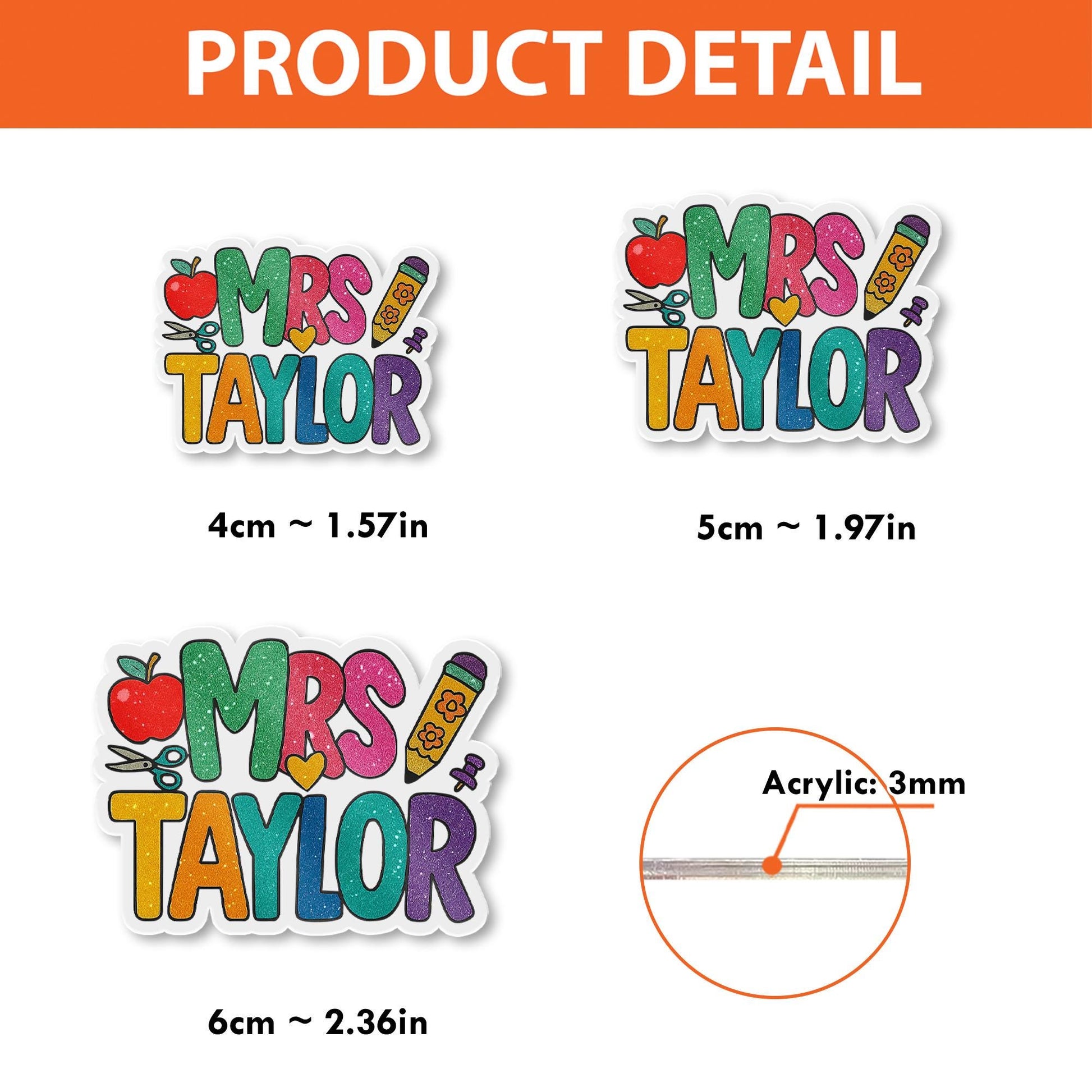 Personalized Teacher Badge Reel, Custom Name ID Holder, Cute Rainbow Badge Clip, Teacher Gift for Classroom or School Staff