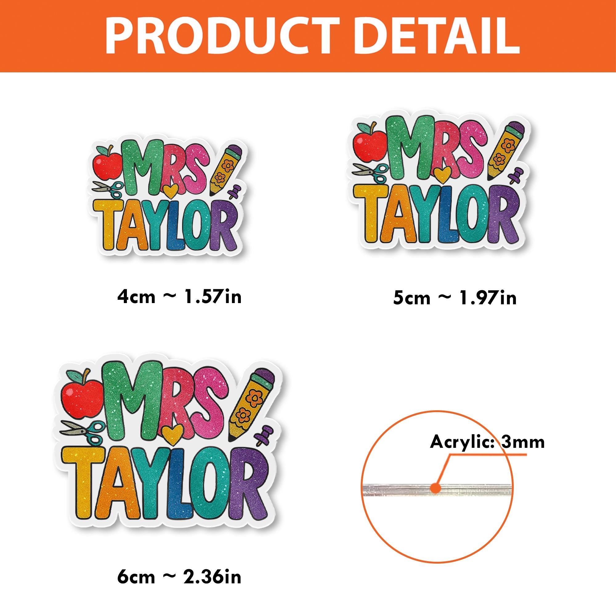 Personalized Teacher Badge Reel, Custom Name ID Holder, Cute Rainbow Badge Clip, Teacher Gift for Classroom or School Staff