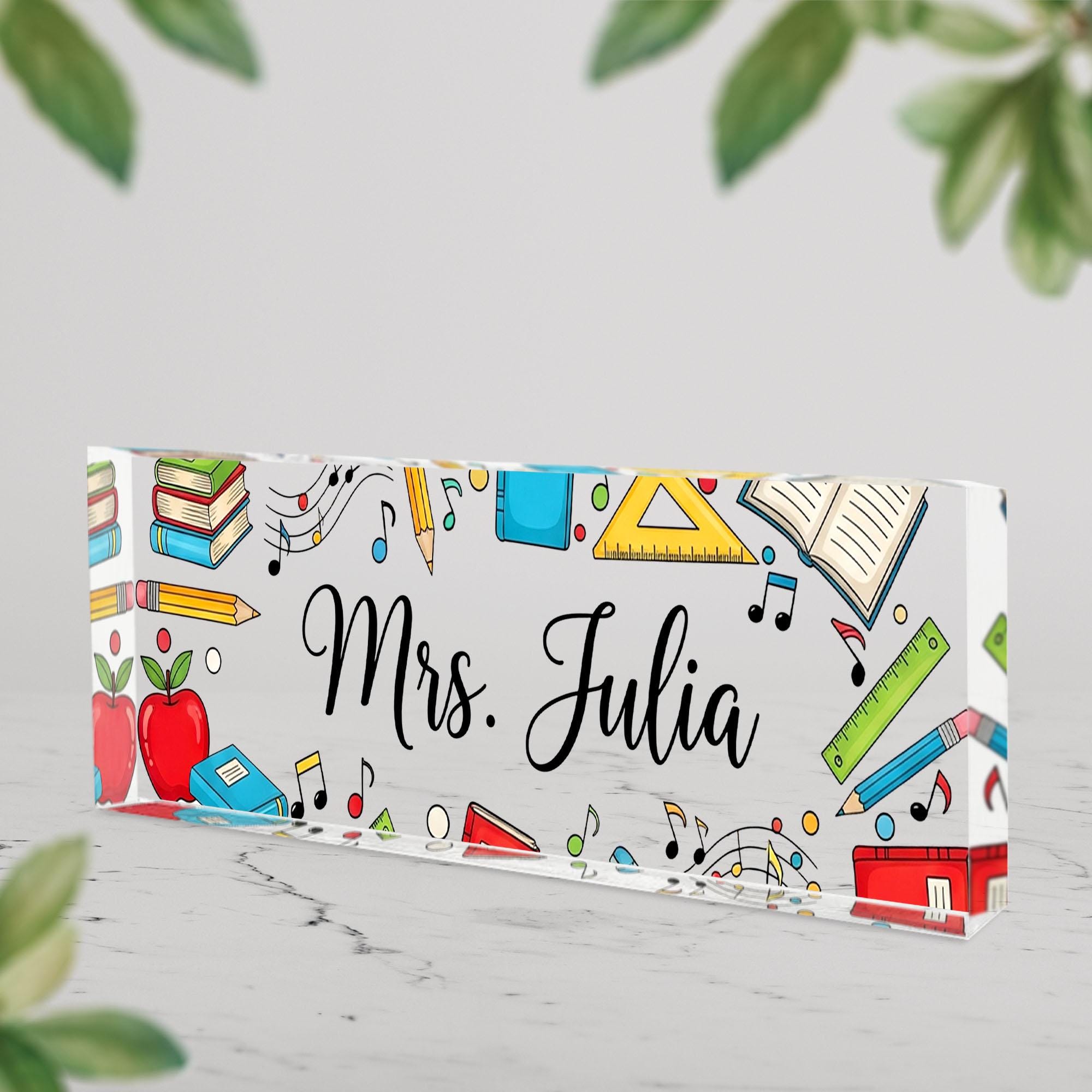 Personalized Teacher Desk Name Plate, Custom Name Sign, Fun Classroom Decor, Colorful Office Gift, School Name Tag