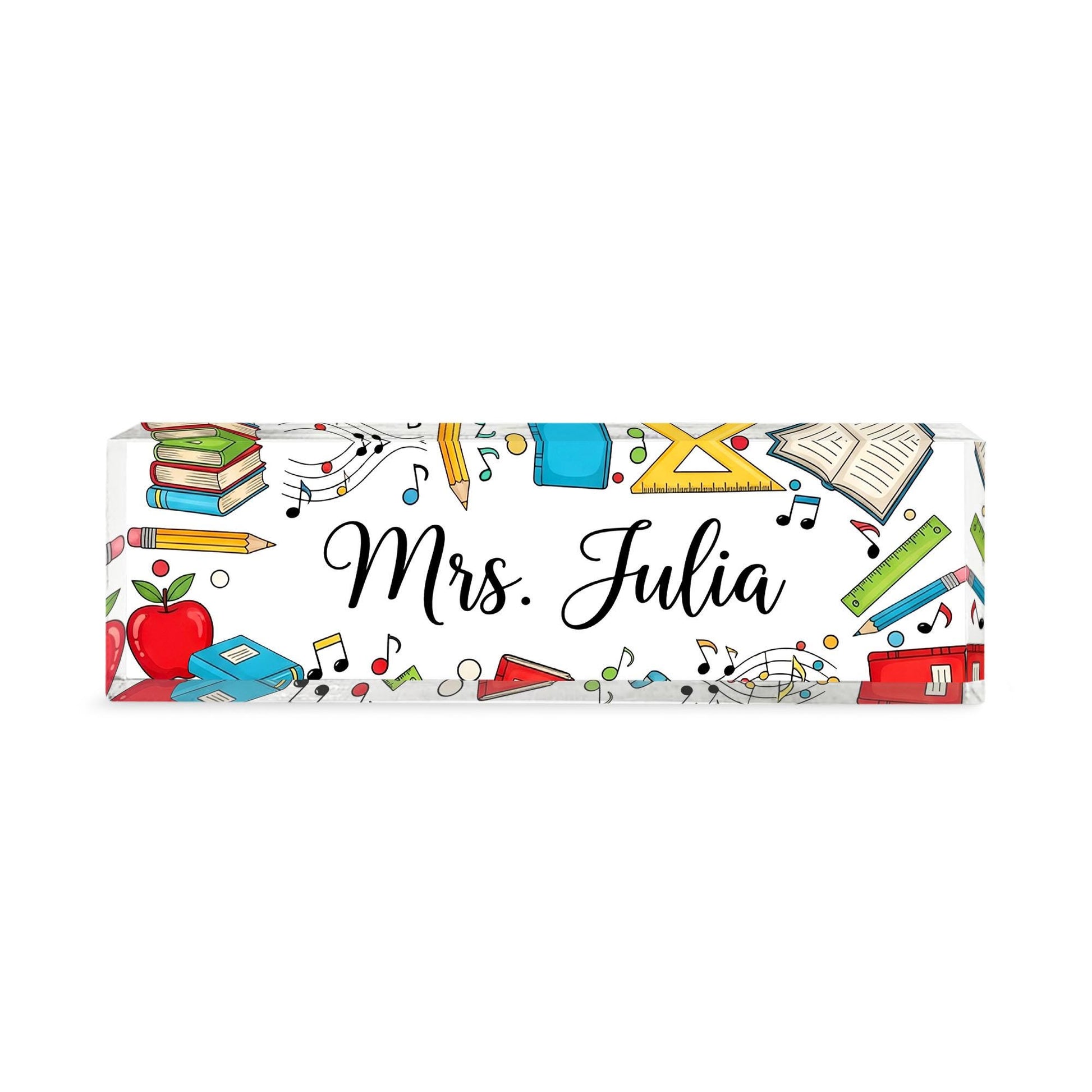 Personalized Teacher Desk Name Plate, Custom Name Sign, Fun Classroom Decor, Colorful Office Gift, School Name Tag