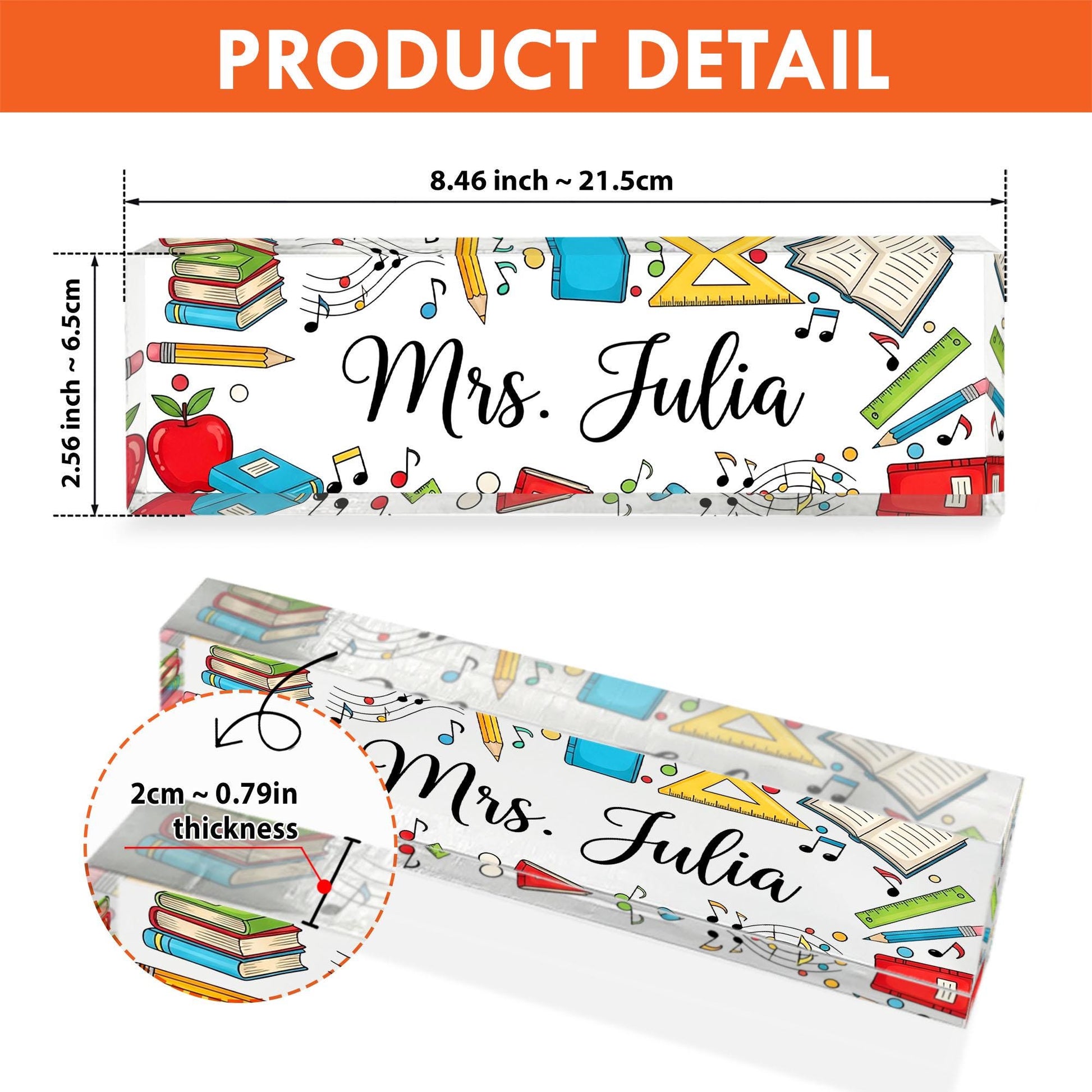 Personalized Teacher Desk Name Plate, Custom Name Sign, Fun Classroom Decor, Colorful Office Gift, School Name Tag