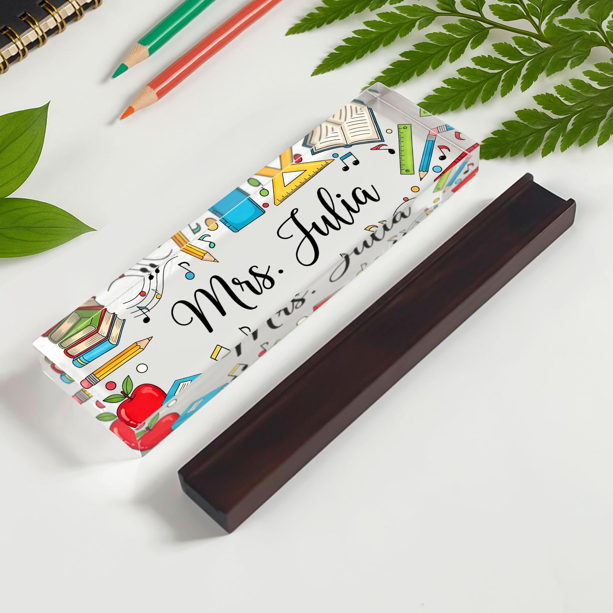 Personalized Teacher Desk Name Plate, Custom Name Sign, Fun Classroom Decor, Colorful Office Gift, School Name Tag