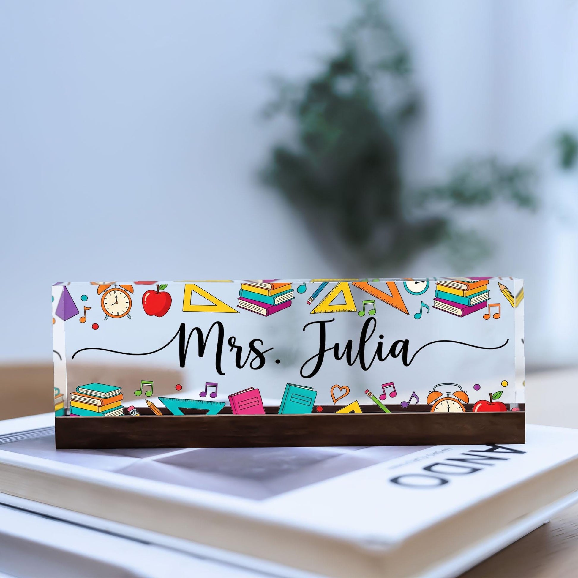 Personalized Teacher Desk Name Plate, Personalized Custom Classroom Decor, Colorful Teacher Gift, Fun Teacher Name Plaque