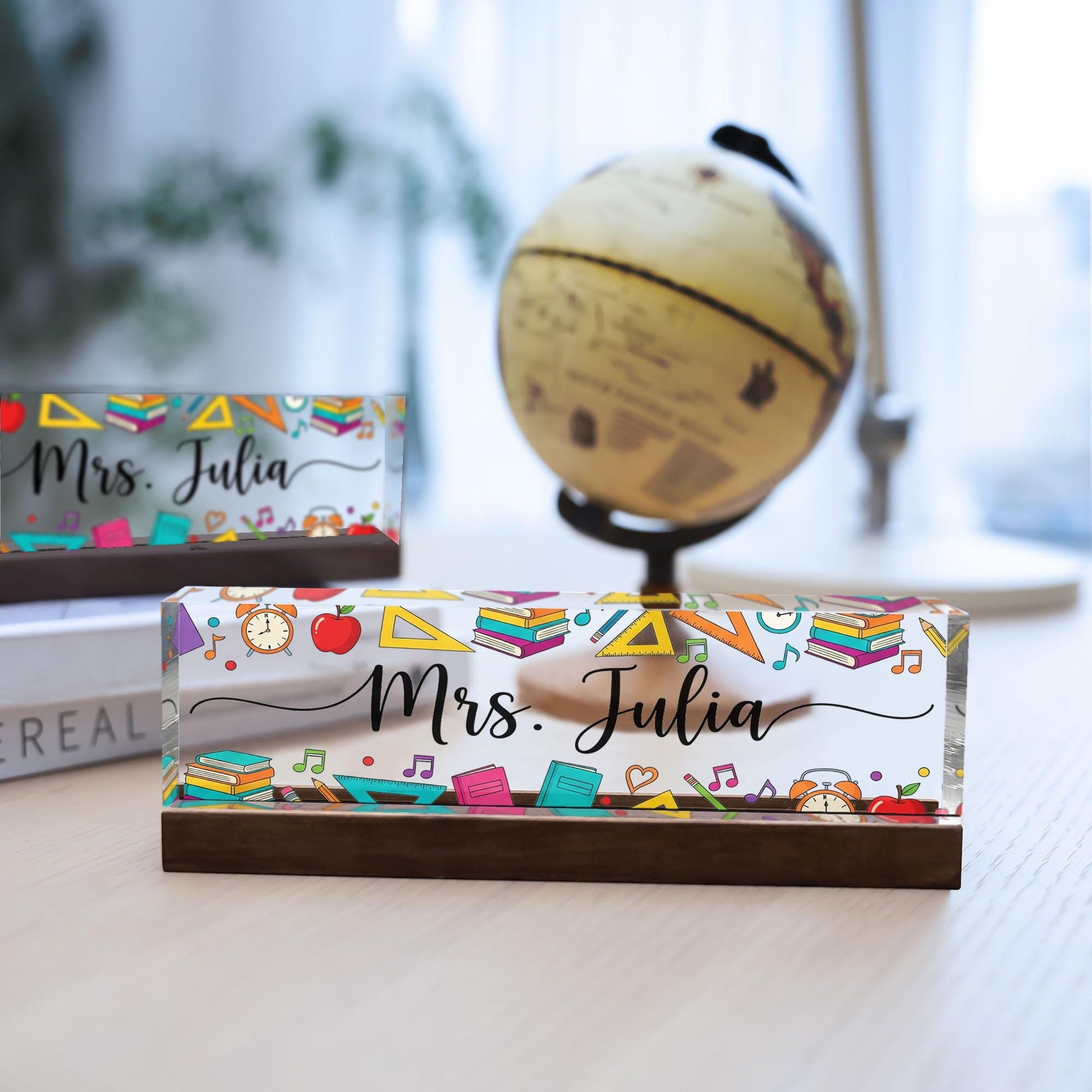Personalized Teacher Desk Name Plate, Personalized Custom Classroom Decor, Colorful Teacher Gift, Fun Teacher Name Plaque
