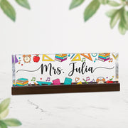 Personalized Teacher Desk Name Plate, Personalized Custom Classroom Decor, Colorful Teacher Gift, Fun Teacher Name Plaque