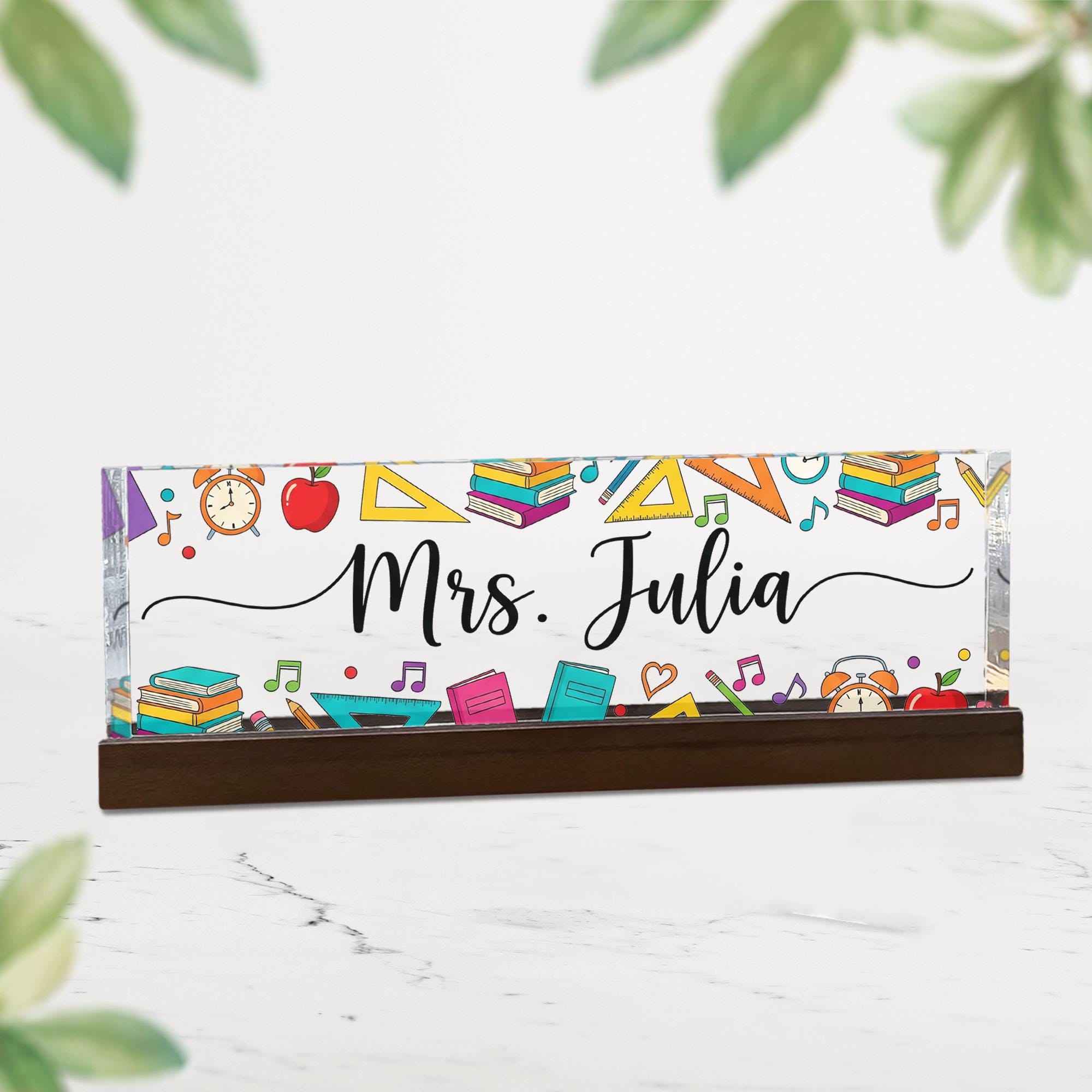 Personalized Teacher Desk Name Plate, Personalized Custom Classroom Decor, Colorful Teacher Gift, Fun Teacher Name Plaque