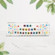 Personalized Grade Teacher Desk Name Plate, Custom Teacher Name Sign, Colorful Classroom Decor, Teacher Gift, Cute Name Tag