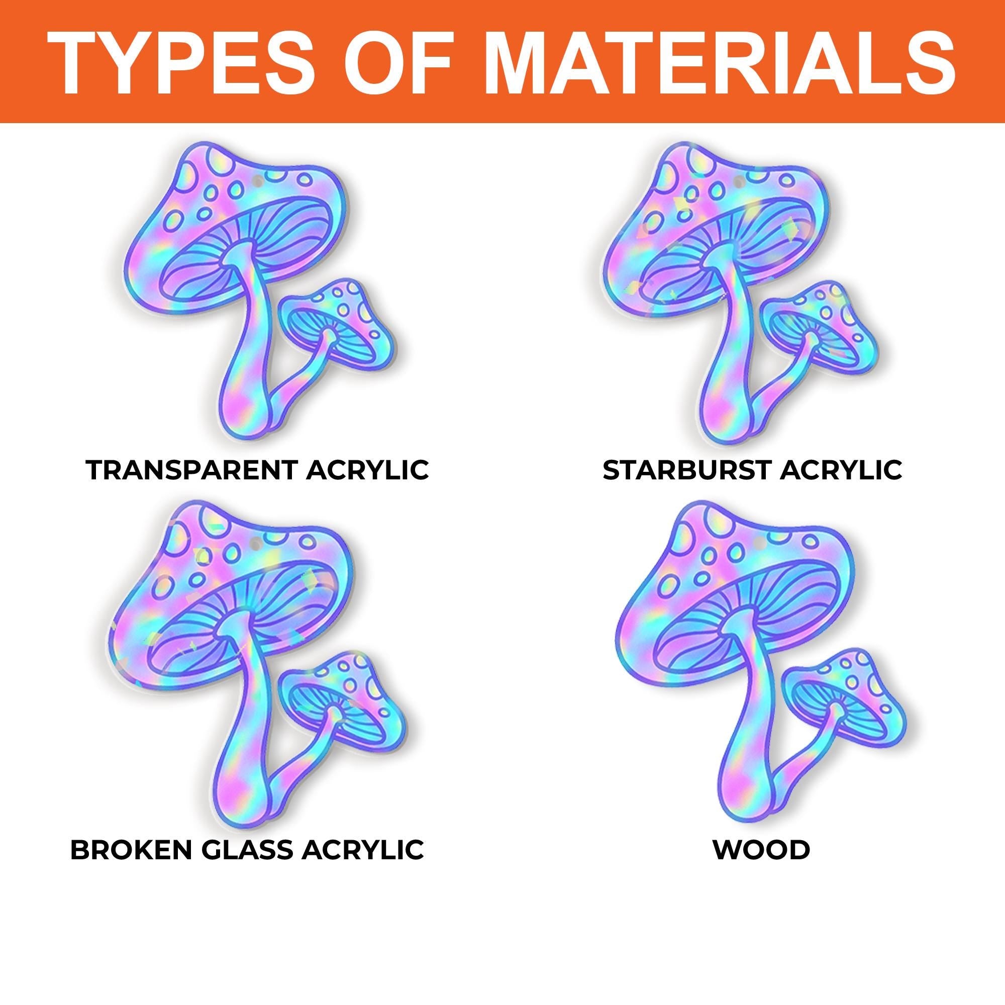 Holographic Mushroom Earrings, Trippy Pastel Toadstool Dangle Earrings, Psychedelic Fairycore Jewelry, Cottagecore Gift for Her, Funky Gift